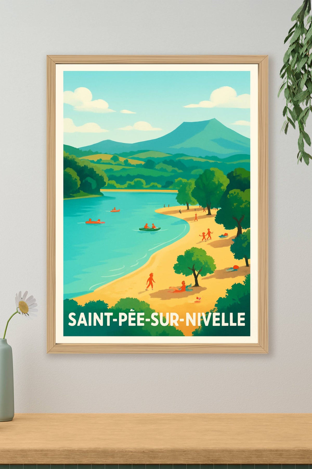 Affiche Saint-Pée-sur-Nivelle — Évasion naturelle au bord de l'eau · poster d'art de Saint-Pée-sur-Nivelle