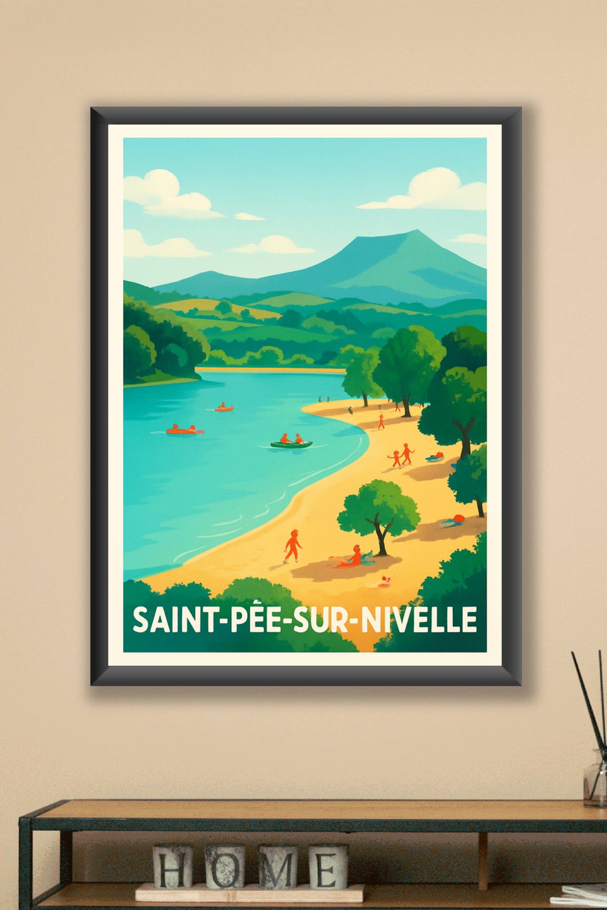 Affiche Saint-Pée-sur-Nivelle — Évasion naturelle au bord de l'eau · poster d'art de Saint-Pée-sur-Nivelle