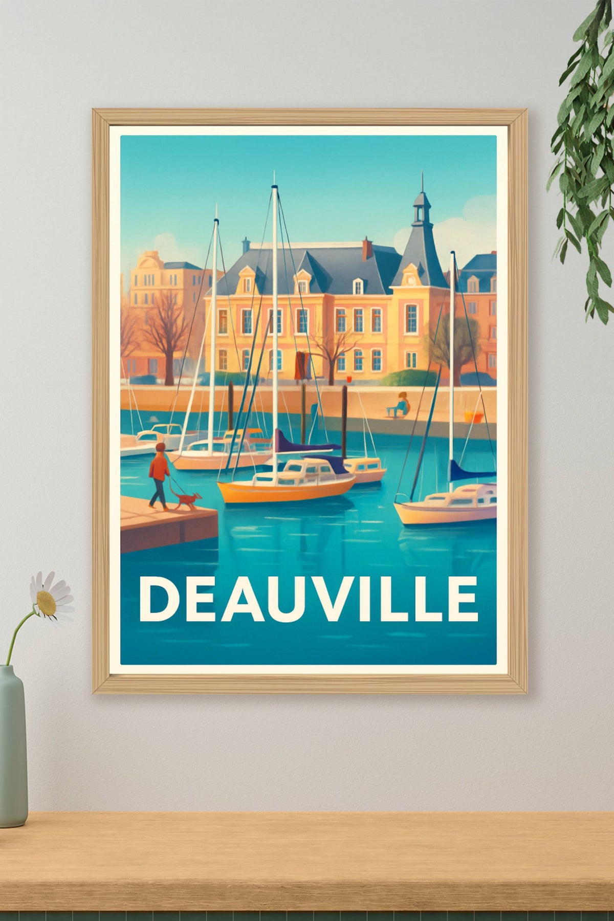 Affiche Deauville — Escapade paisible au bord de l'eau · poster d'art de Deauville