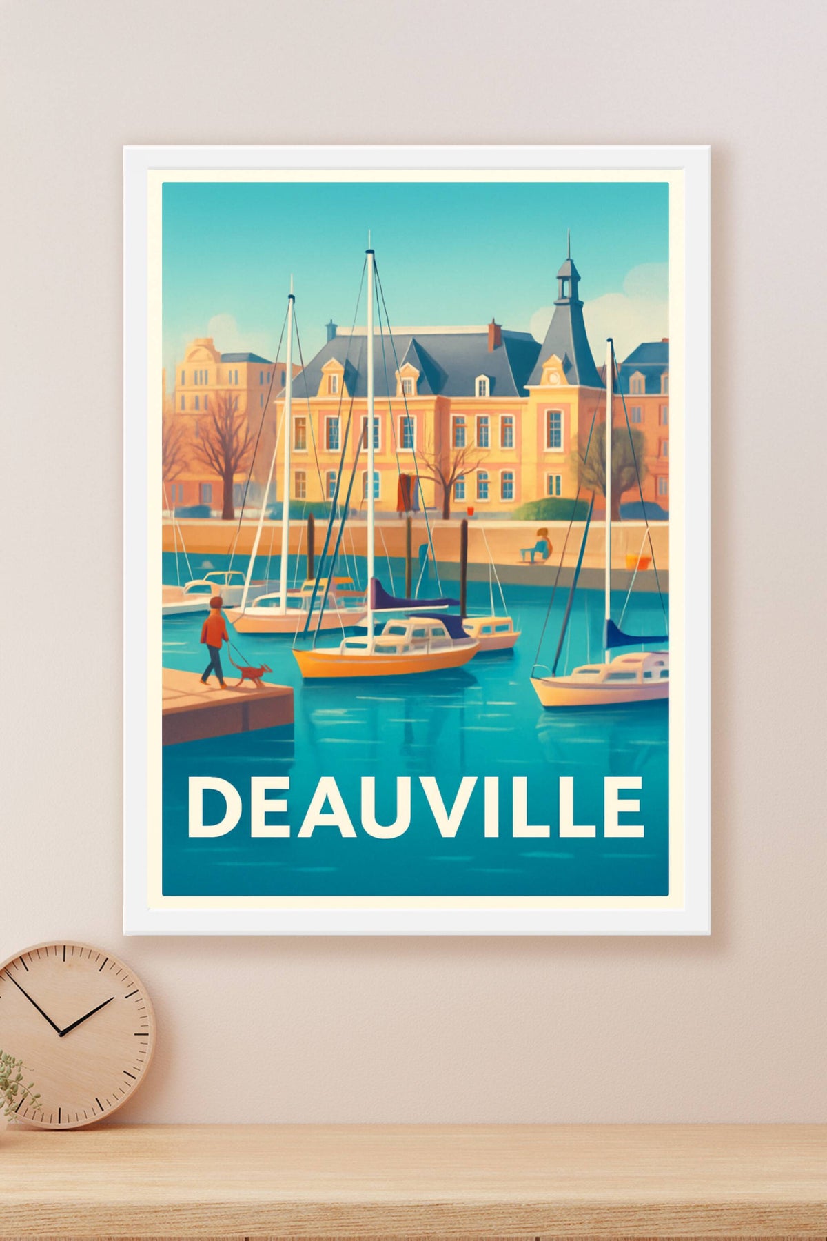 Affiche Deauville — Escapade paisible au bord de l'eau · poster d'art de Deauville