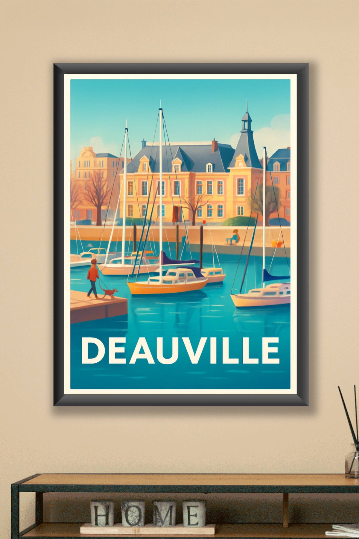 Affiche Deauville — Escapade paisible au bord de l'eau · poster d'art de Deauville