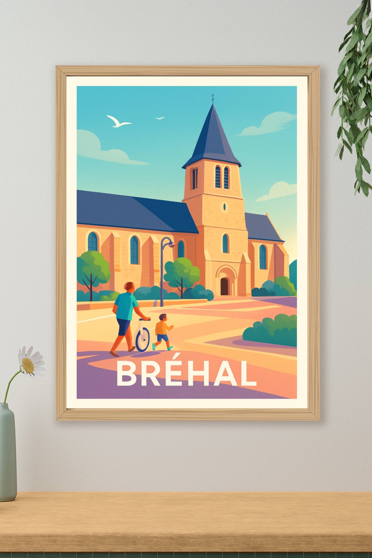 Affiche Bréhal — Charme et douceur en bord de mer · poster d'art de Bréhal