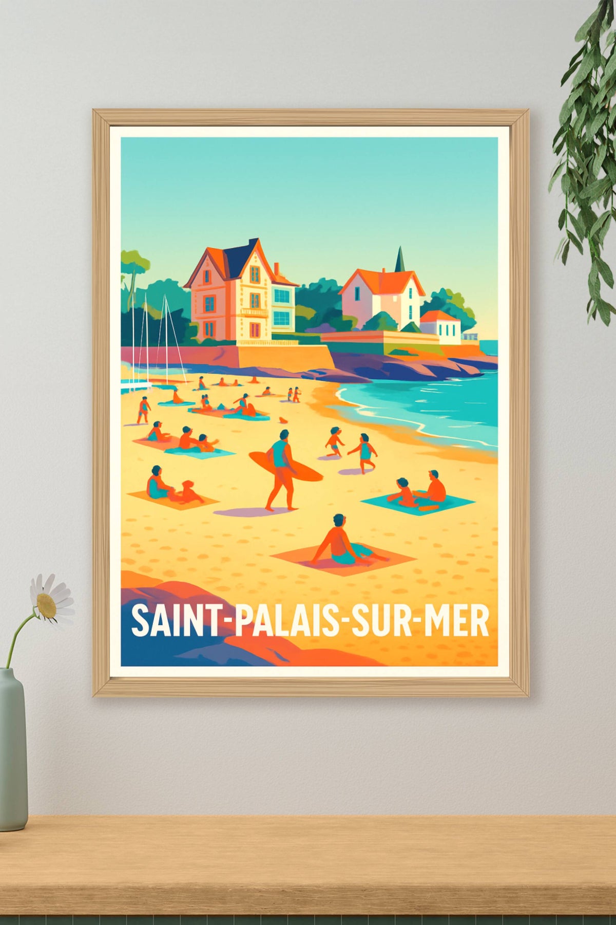 Affiche Saint-Palais-sur-Mer — Un été ensoleillé sur la plage · poster d'art de Saint-Palais-sur-Mer