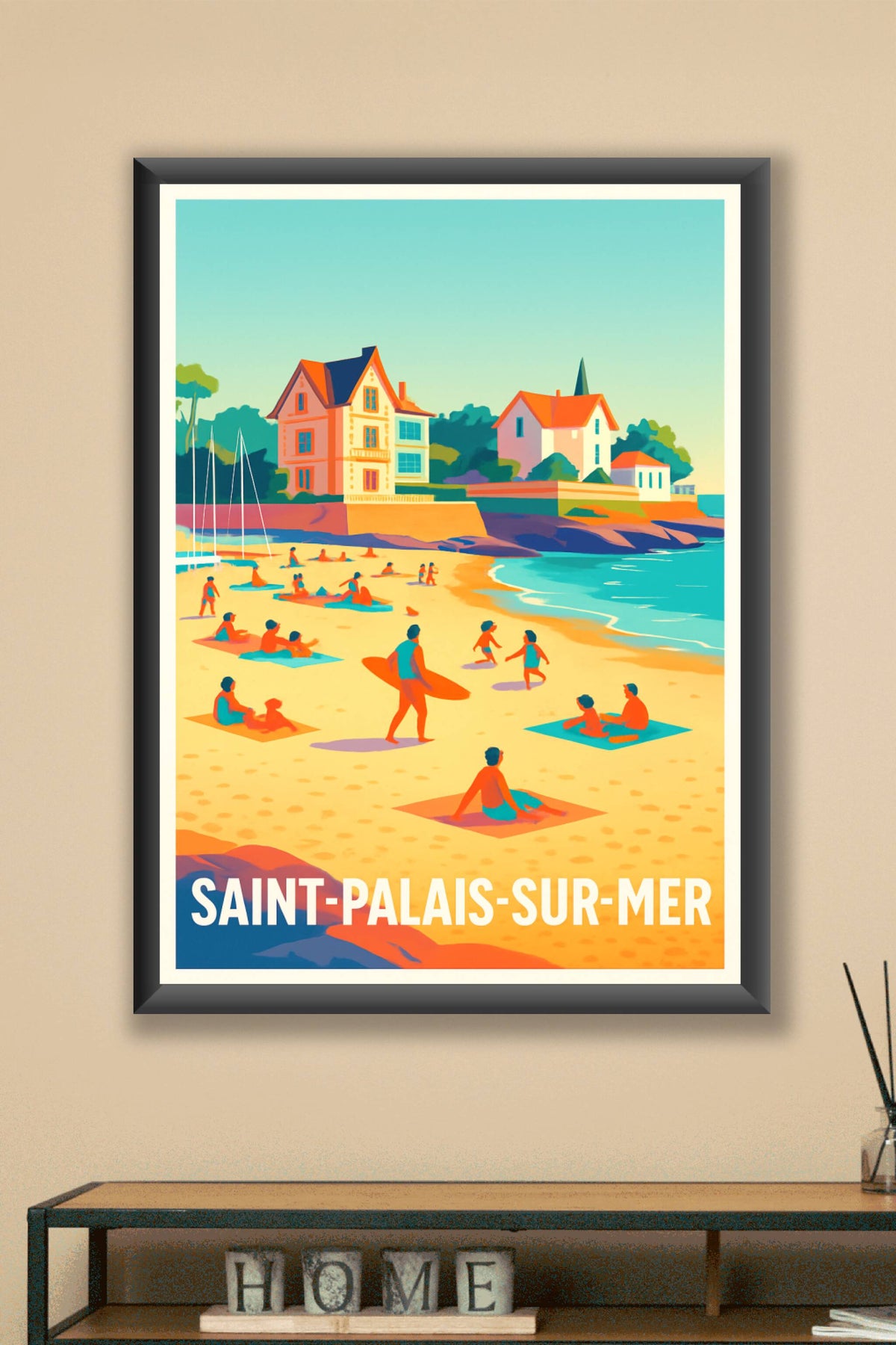 Affiche Saint-Palais-sur-Mer — Un été ensoleillé sur la plage · poster d'art de Saint-Palais-sur-Mer