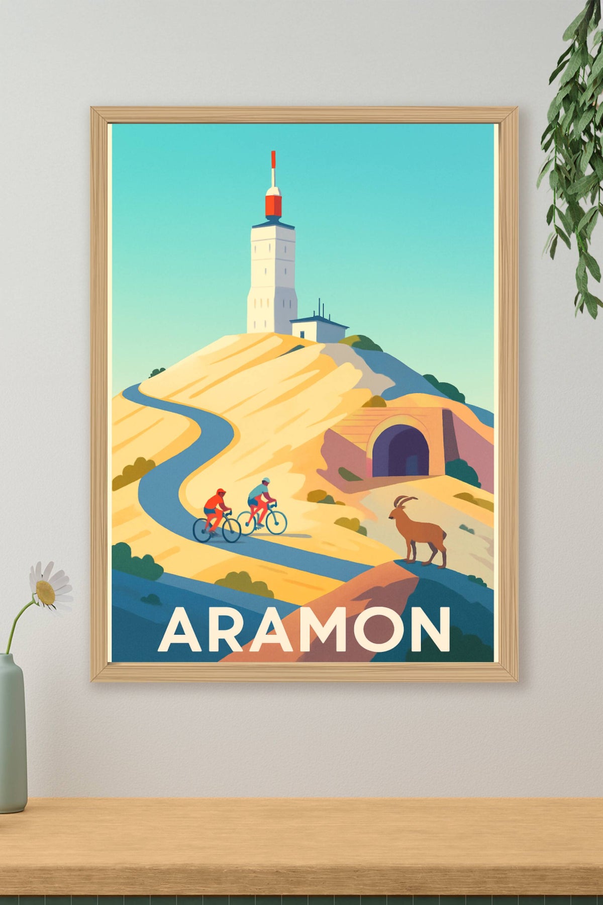 Affiche Aramon — Escapade cycliste au sommet emblématique · poster d'art de Aramon
