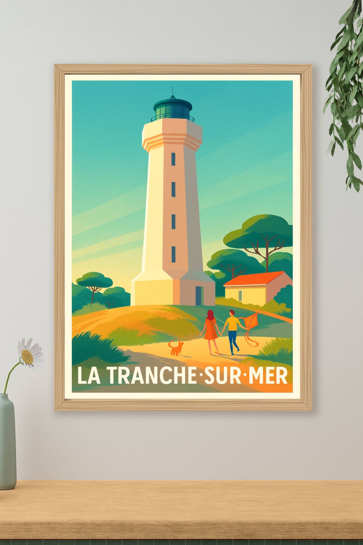 Affiche La Tranche-sur-Mer — Évasion côtière au phare emblématique · poster d'art de La Tranche-sur-Mer