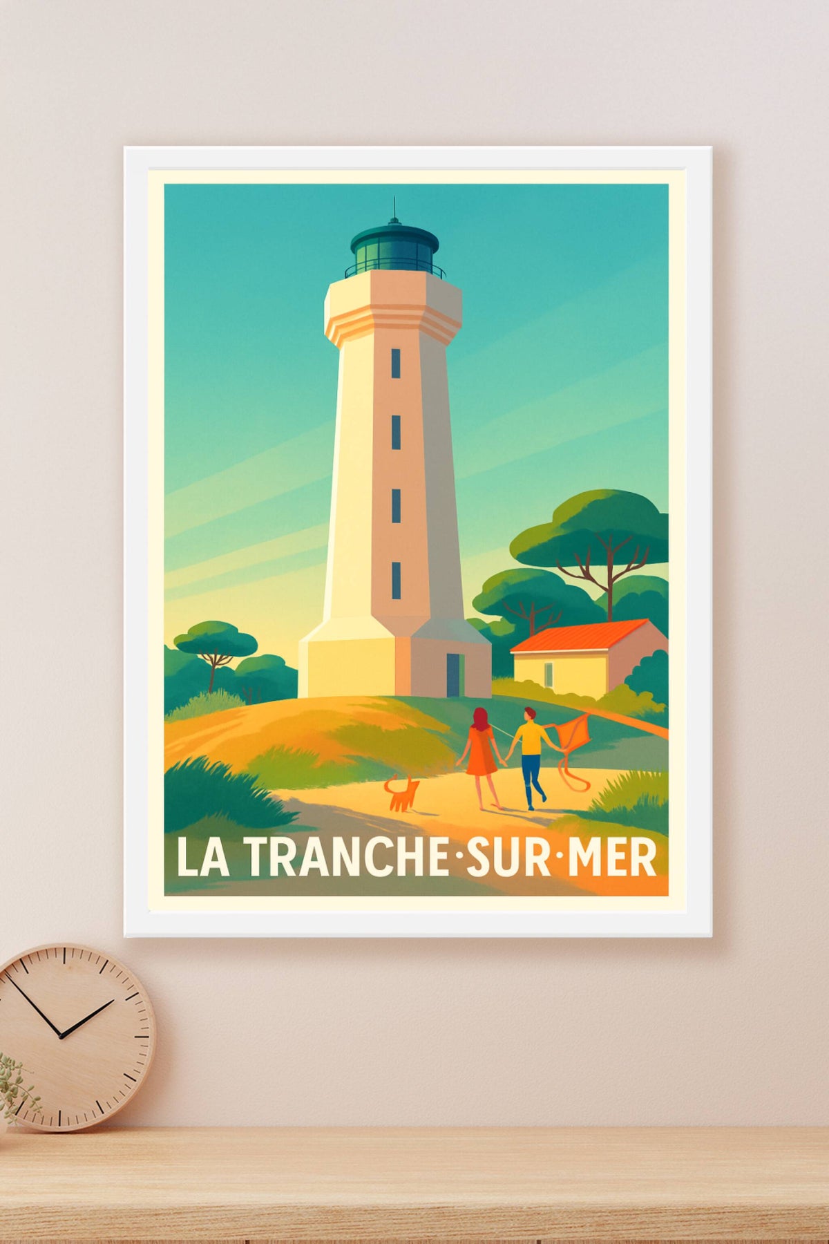 Affiche La Tranche-sur-Mer — Évasion côtière au phare emblématique · poster d'art de La Tranche-sur-Mer