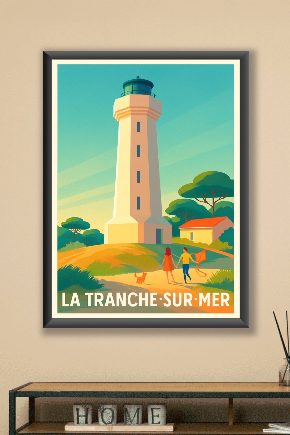 Affiche La Tranche-sur-Mer — Évasion côtière au phare emblématique · poster d'art de La Tranche-sur-Mer