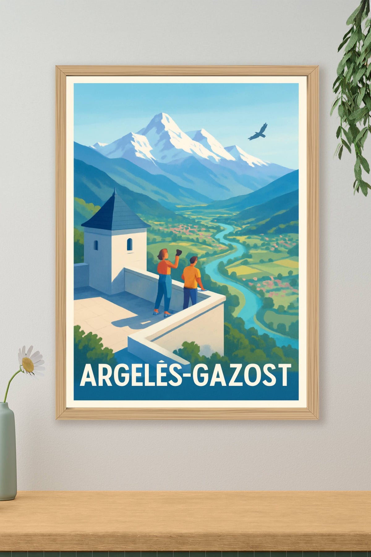 Affiche Argelès-Gazost — Vue imprenable sur les Pyrénées · poster d'art de Argelès-Gazost