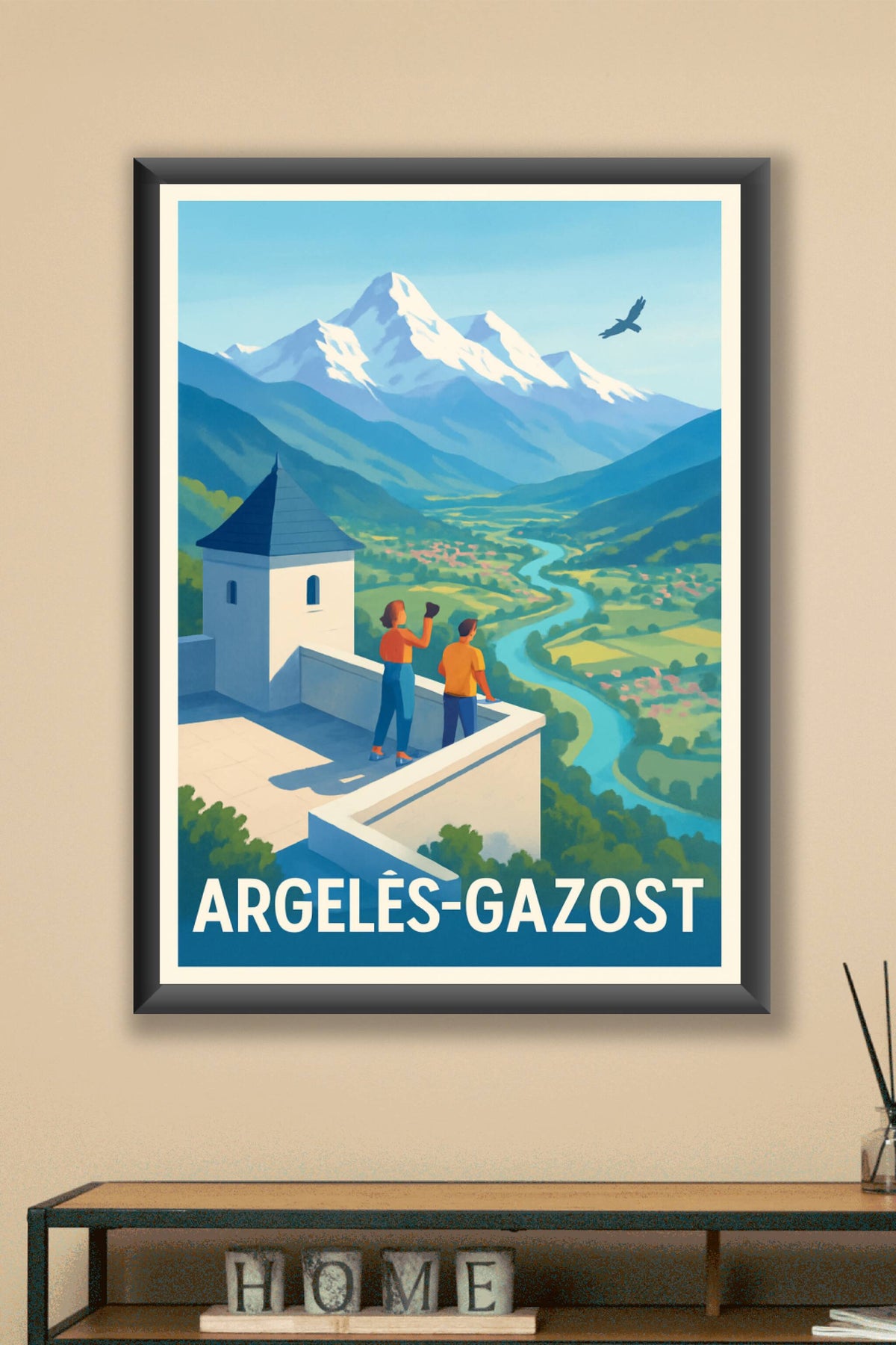 Affiche Argelès-Gazost — Vue imprenable sur les Pyrénées · poster d'art de Argelès-Gazost