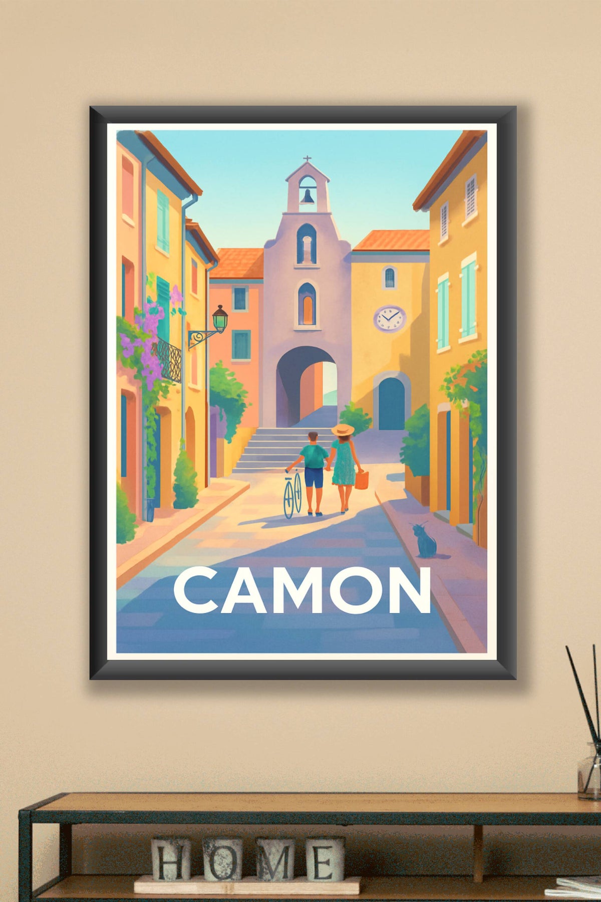 Affiche Camon — Promenade paisible au cœur du village · poster d'art de Camon