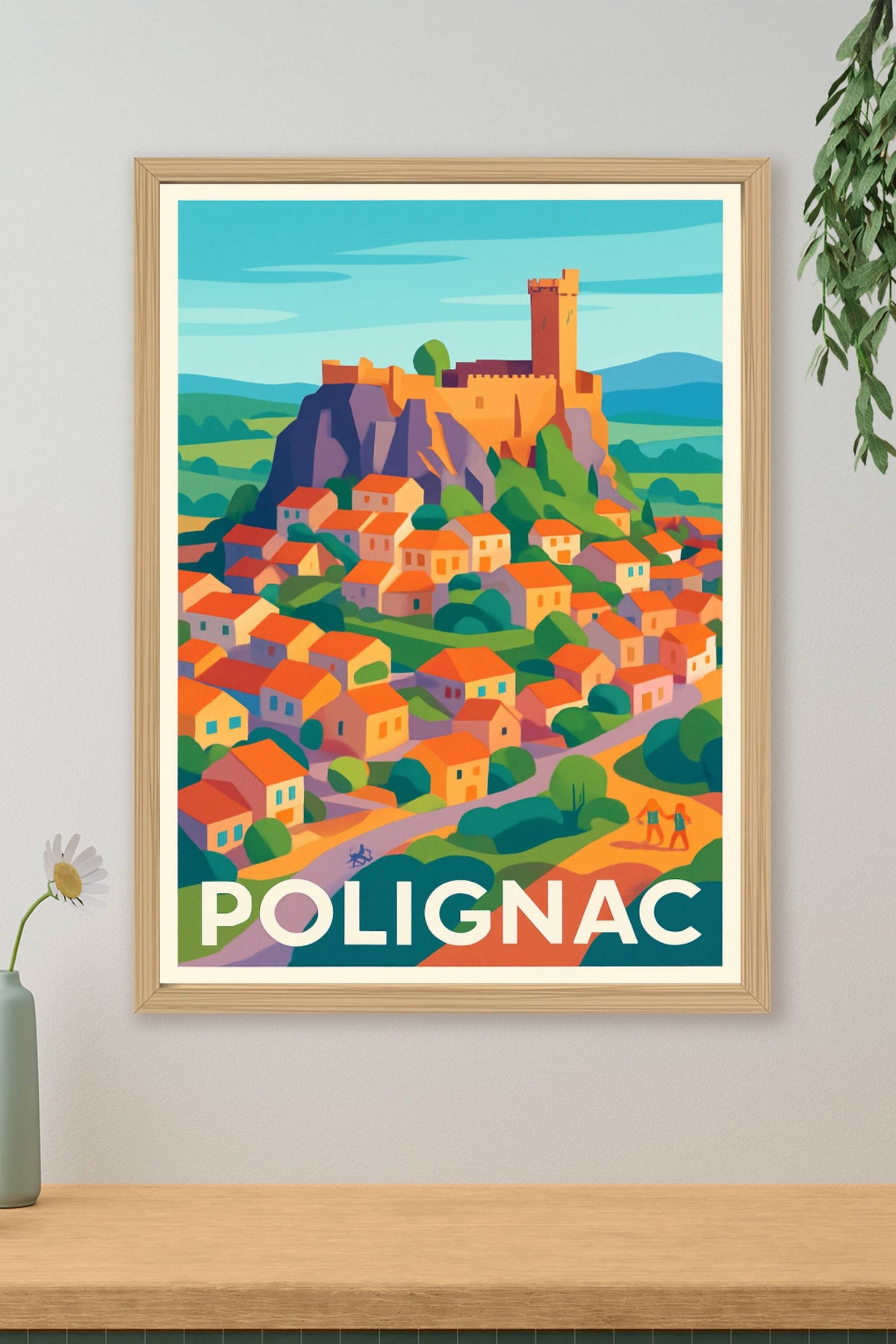 Affiche Polignac — Un village perché au charme médiéval · poster d'art de Polignac