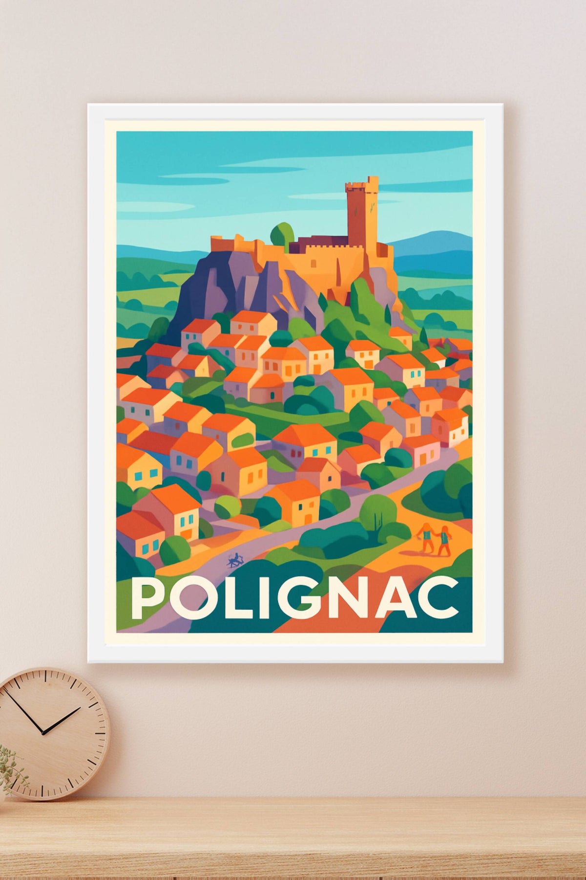 Affiche Polignac — Un village perché au charme médiéval · poster d'art de Polignac