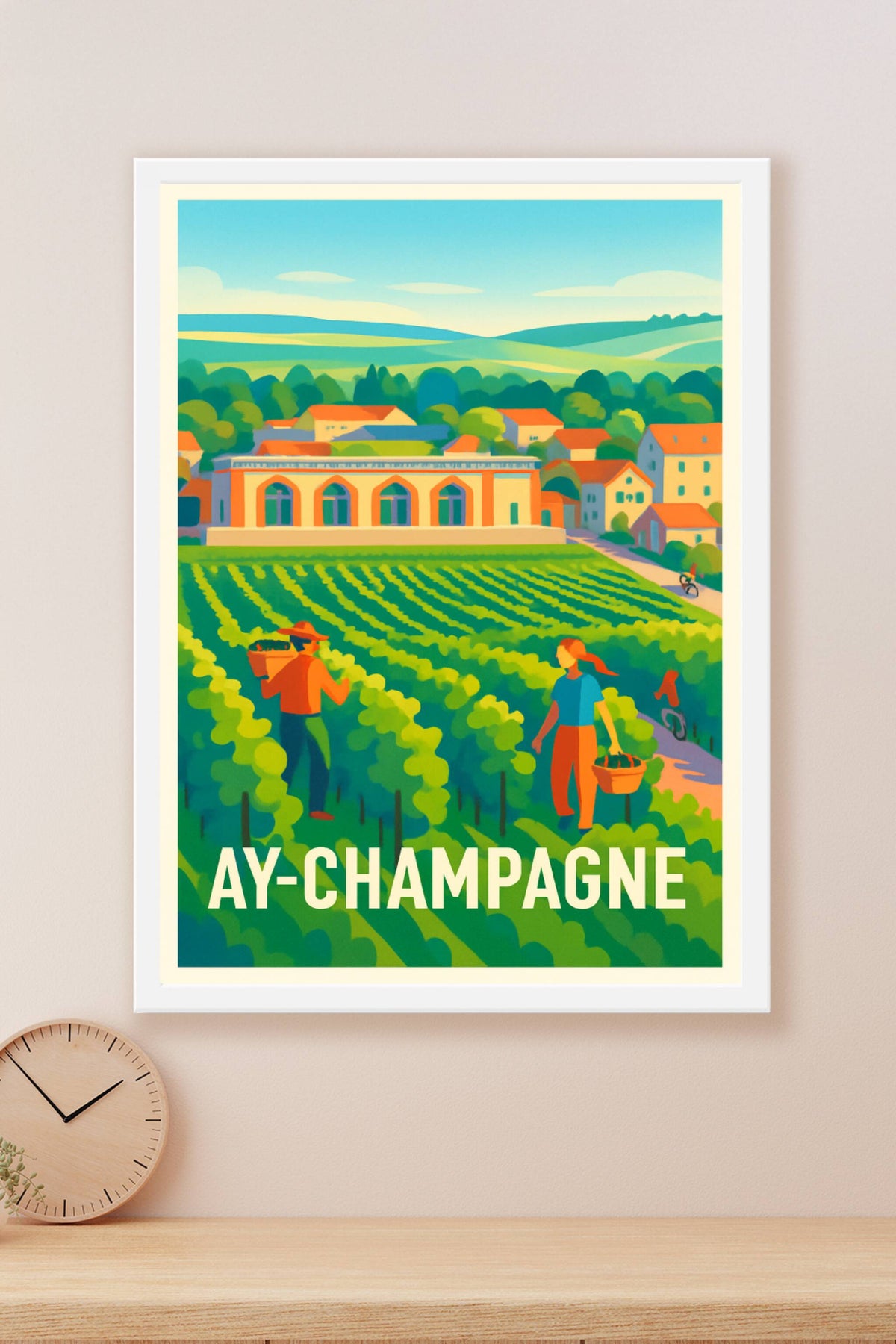 Affiche Ay-Champagne — L'Esprit des Vignes en Couleurs · poster d'art de Ay-Champagne