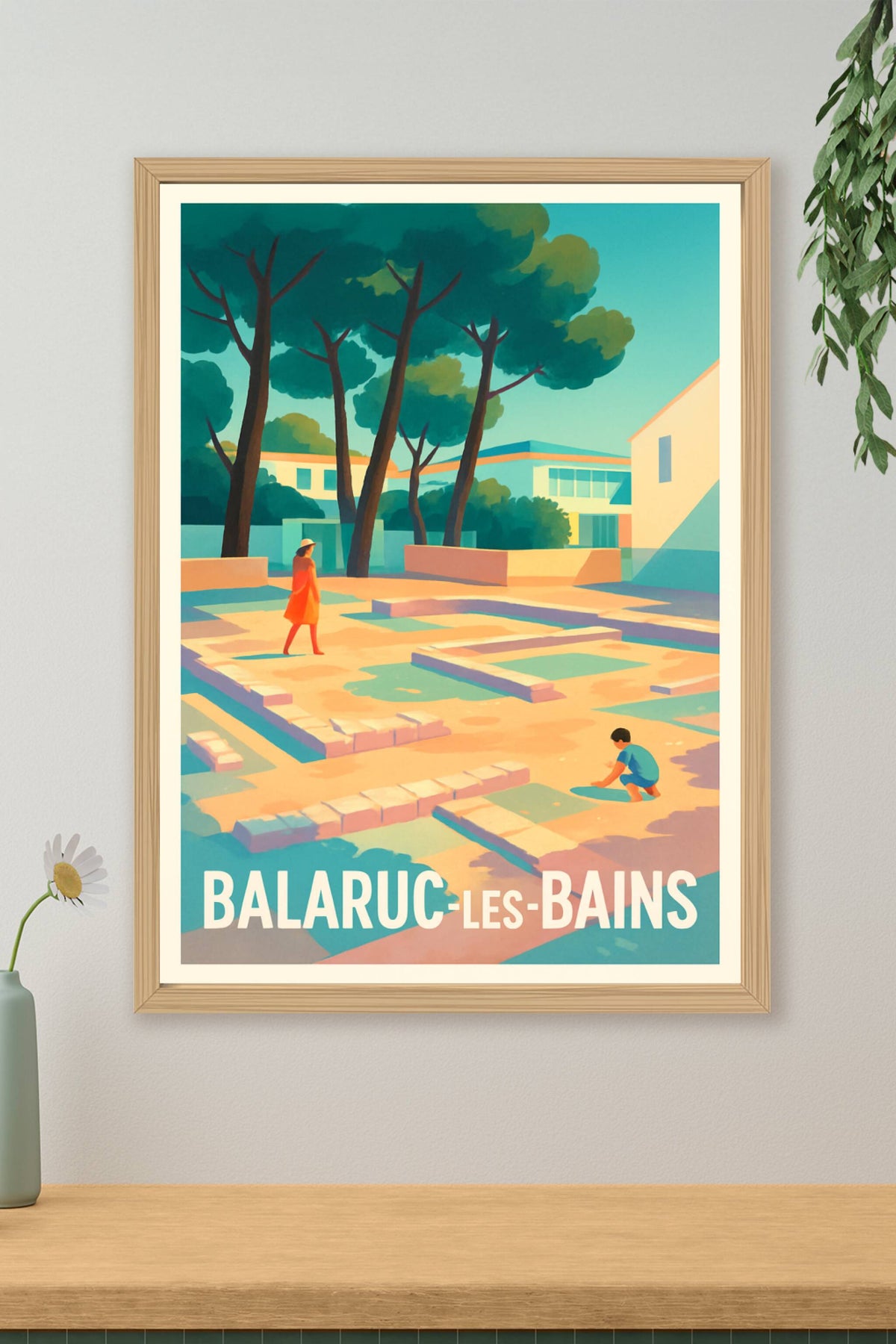 Affiche Balaruc-les-Bains — Escapade ensoleillée au cœur de la nature · poster d'art de Balaruc-les-Bains