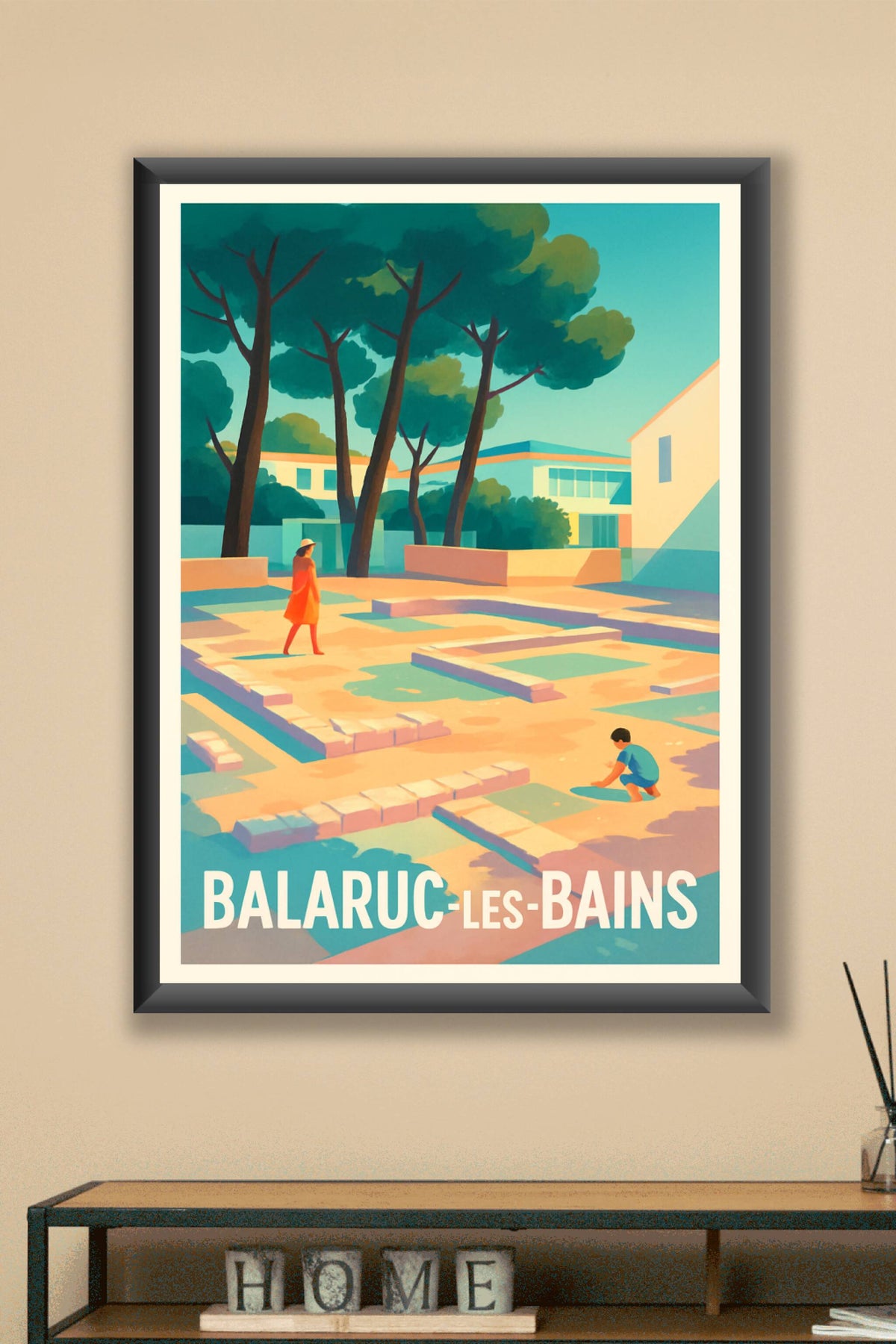 Affiche Balaruc-les-Bains — Escapade ensoleillée au cœur de la nature · poster d'art de Balaruc-les-Bains