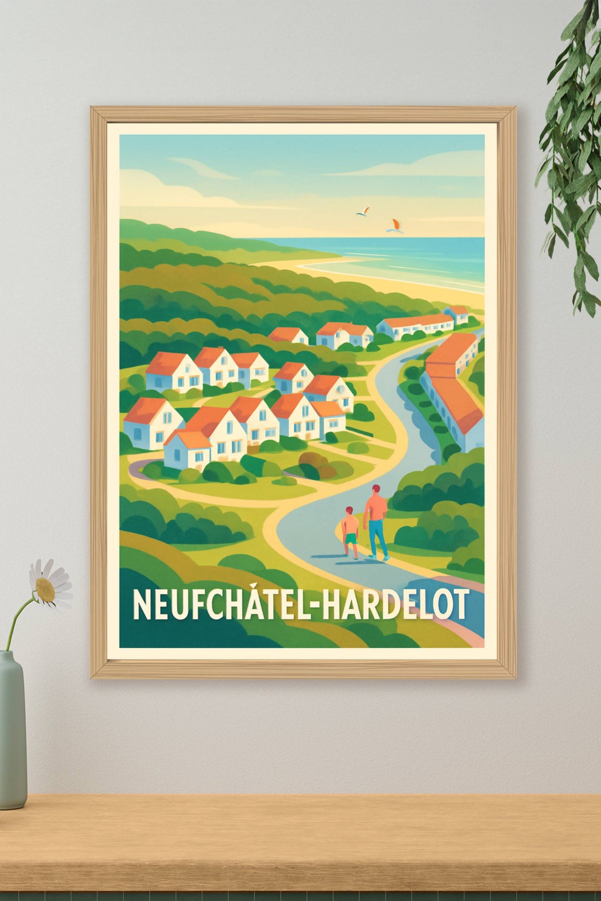 Affiche Neufchâtel-Hardelot — Escapade nature en bord de mer · poster d'art de Neufchâtel-Hardelot