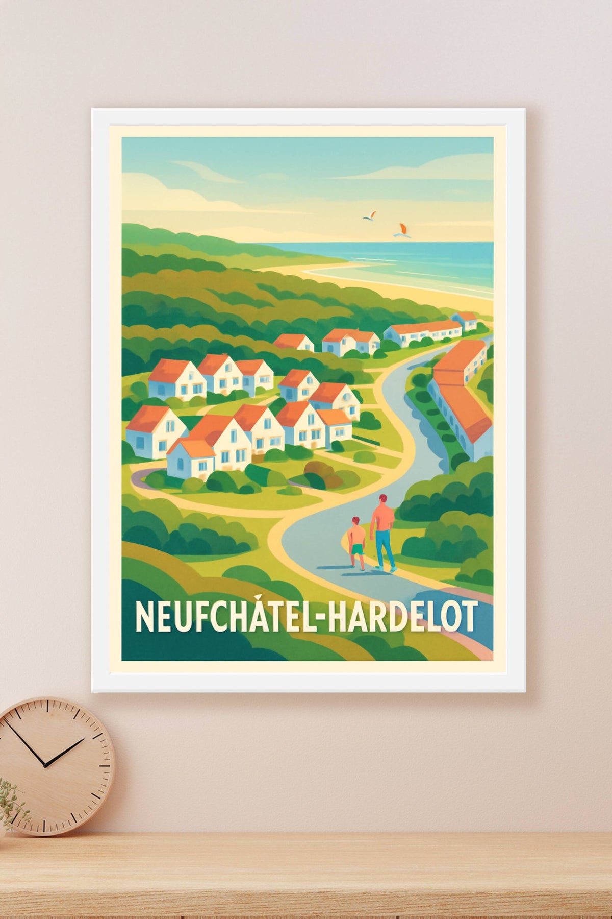 Affiche Neufchâtel-Hardelot — Escapade nature en bord de mer · poster d'art de Neufchâtel-Hardelot