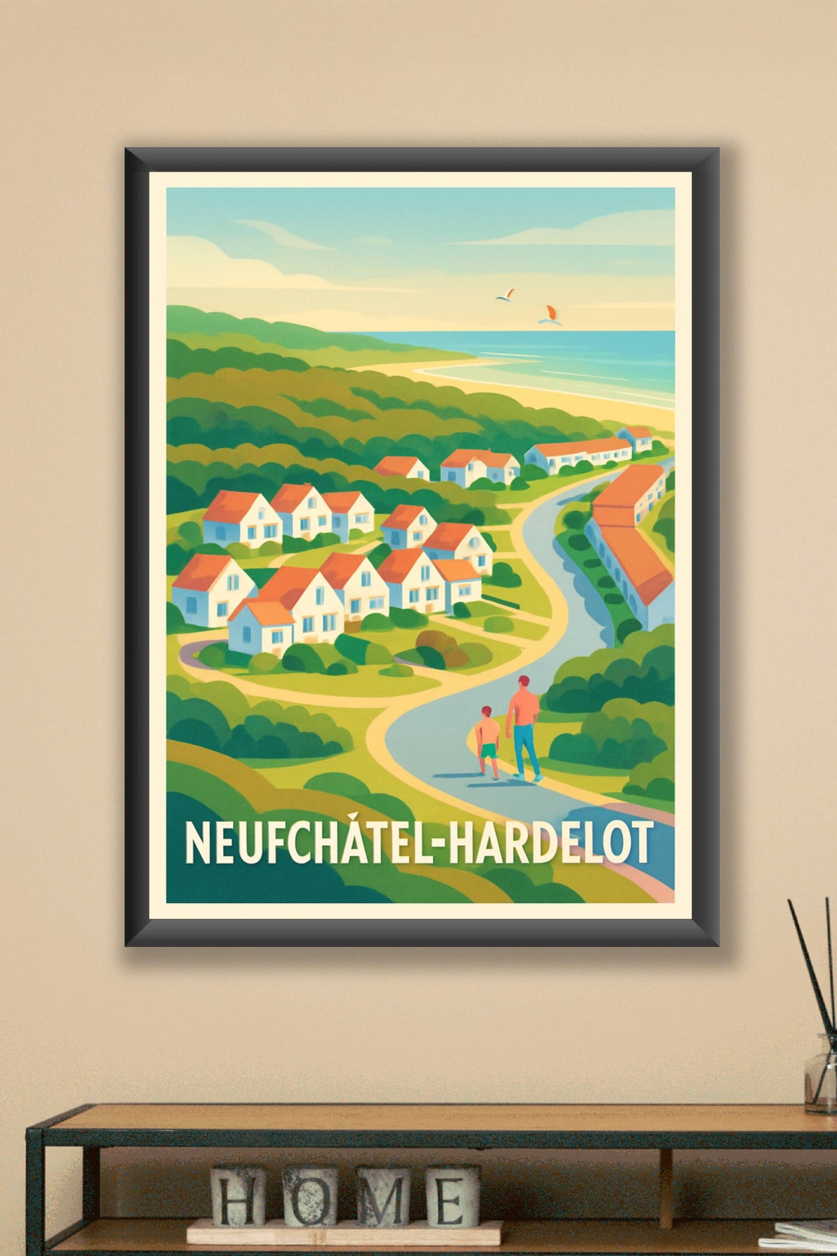 Affiche Neufchâtel-Hardelot — Escapade nature en bord de mer · poster d'art de Neufchâtel-Hardelot