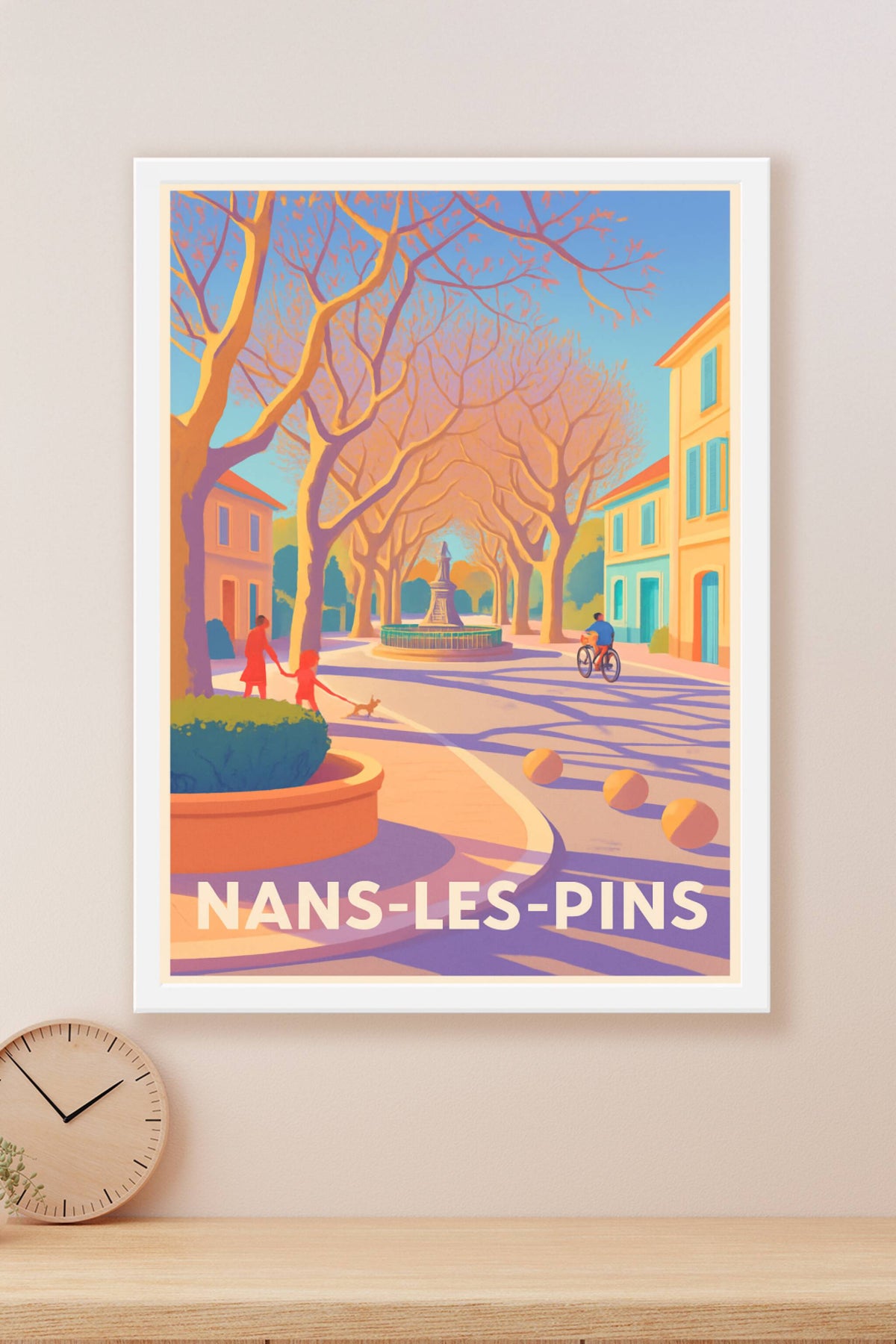 Affiche Nans-les-Pins — Charme paisible et lumières d'été · poster d'art de Nans-les-Pins