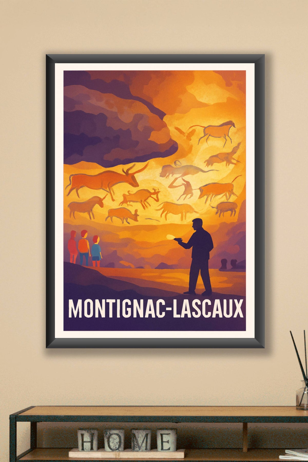 Affiche Montignac-Lascaux — Un voyage au cœur de la préhistoire · poster d'art de Montignac-Lascaux
