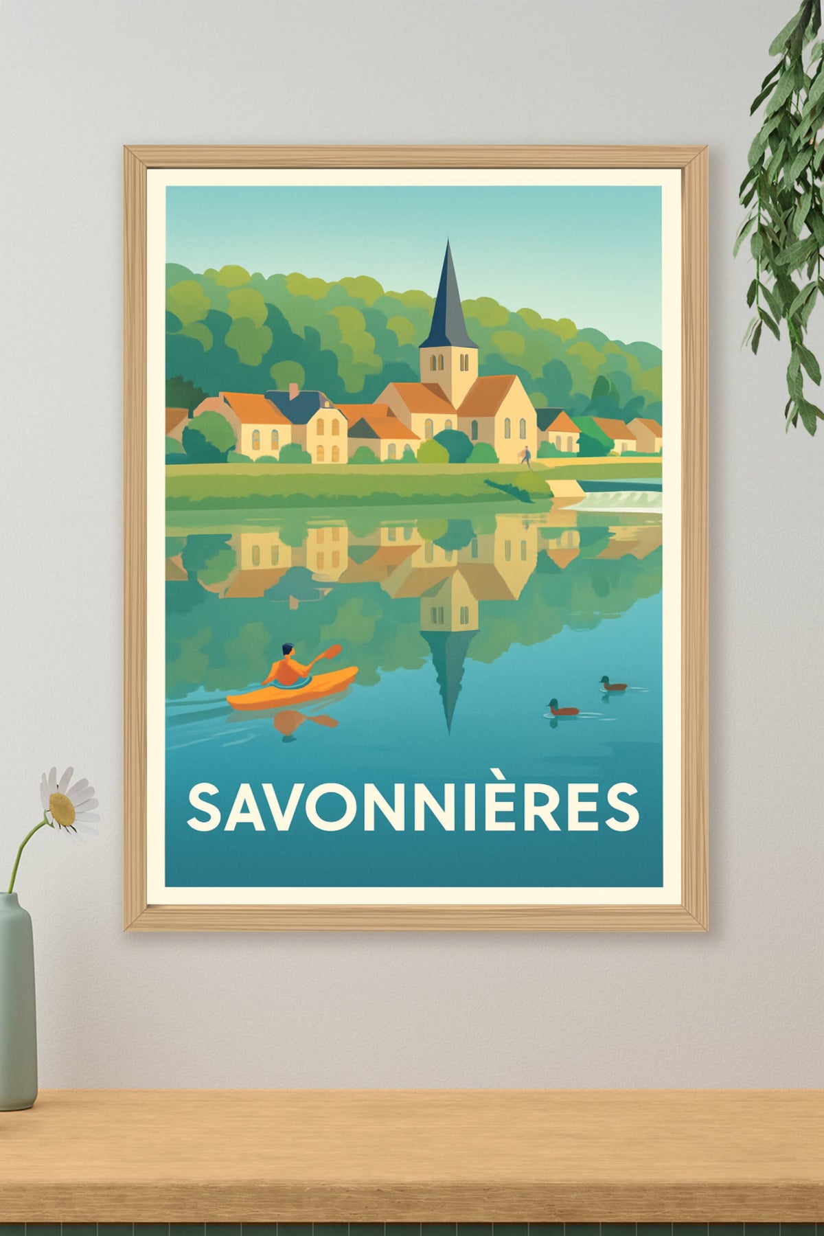 Affiche Savonnières — Sérénité au fil de l'eau · poster d'art de Savonnières