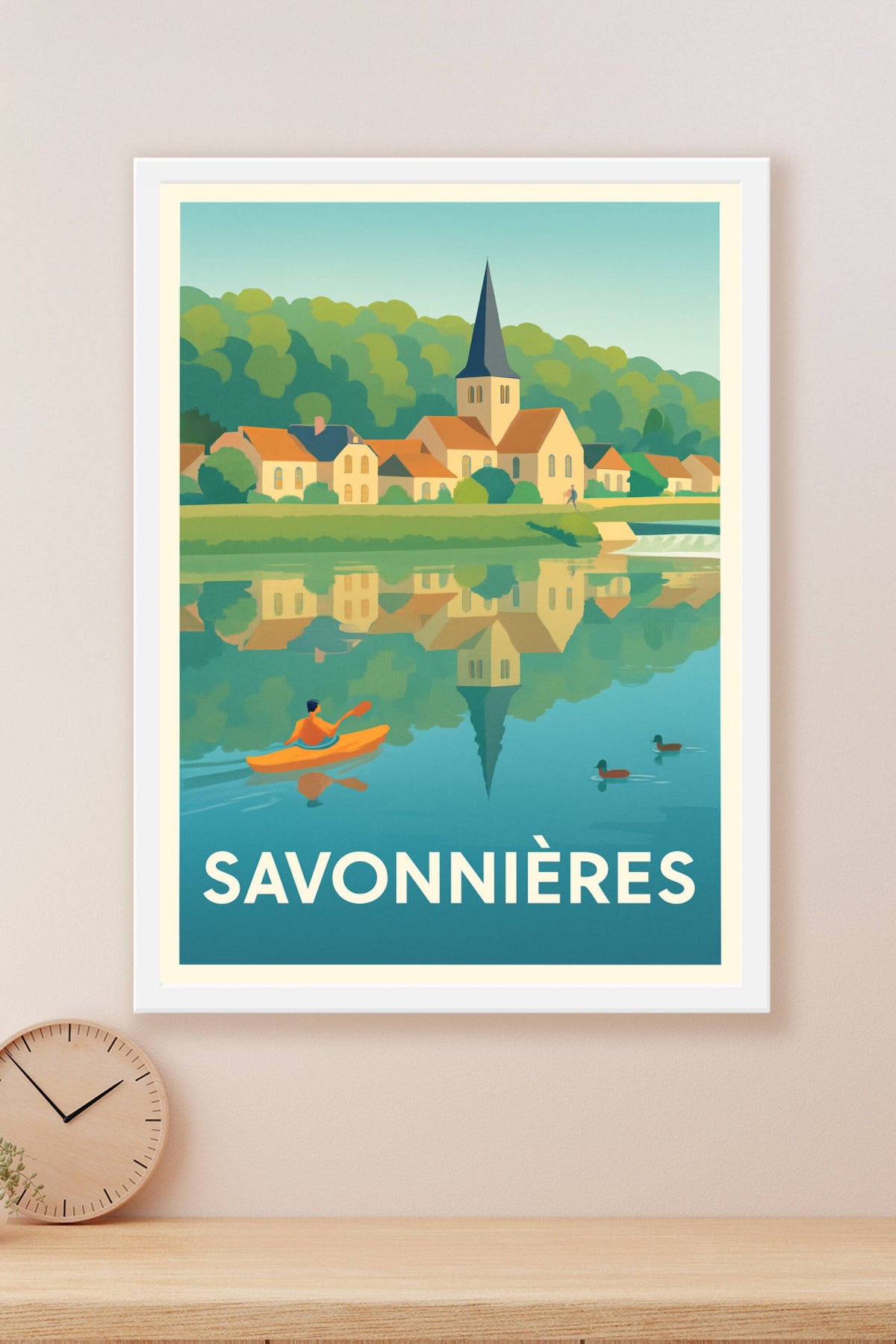 Affiche Savonnières — Sérénité au fil de l'eau · poster d'art de Savonnières