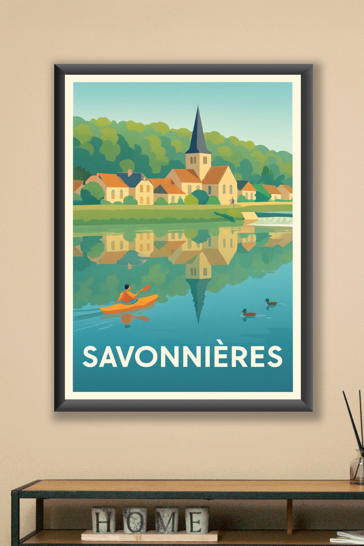 Affiche Savonnières — Sérénité au fil de l'eau · poster d'art de Savonnières