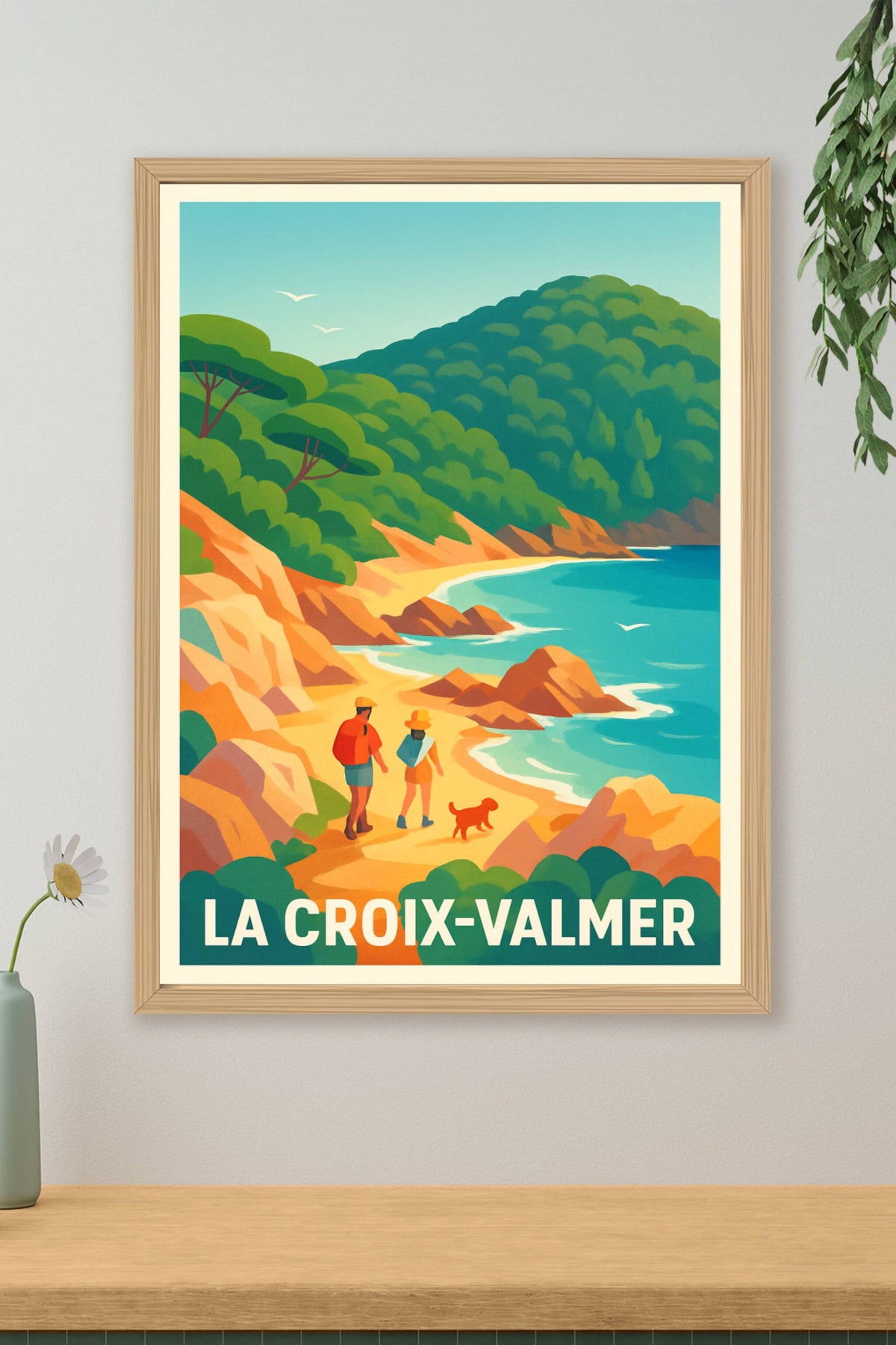 Affiche La Croix-Valmer — Balade pittoresque en bord de mer · poster d'art de La Croix-Valmer