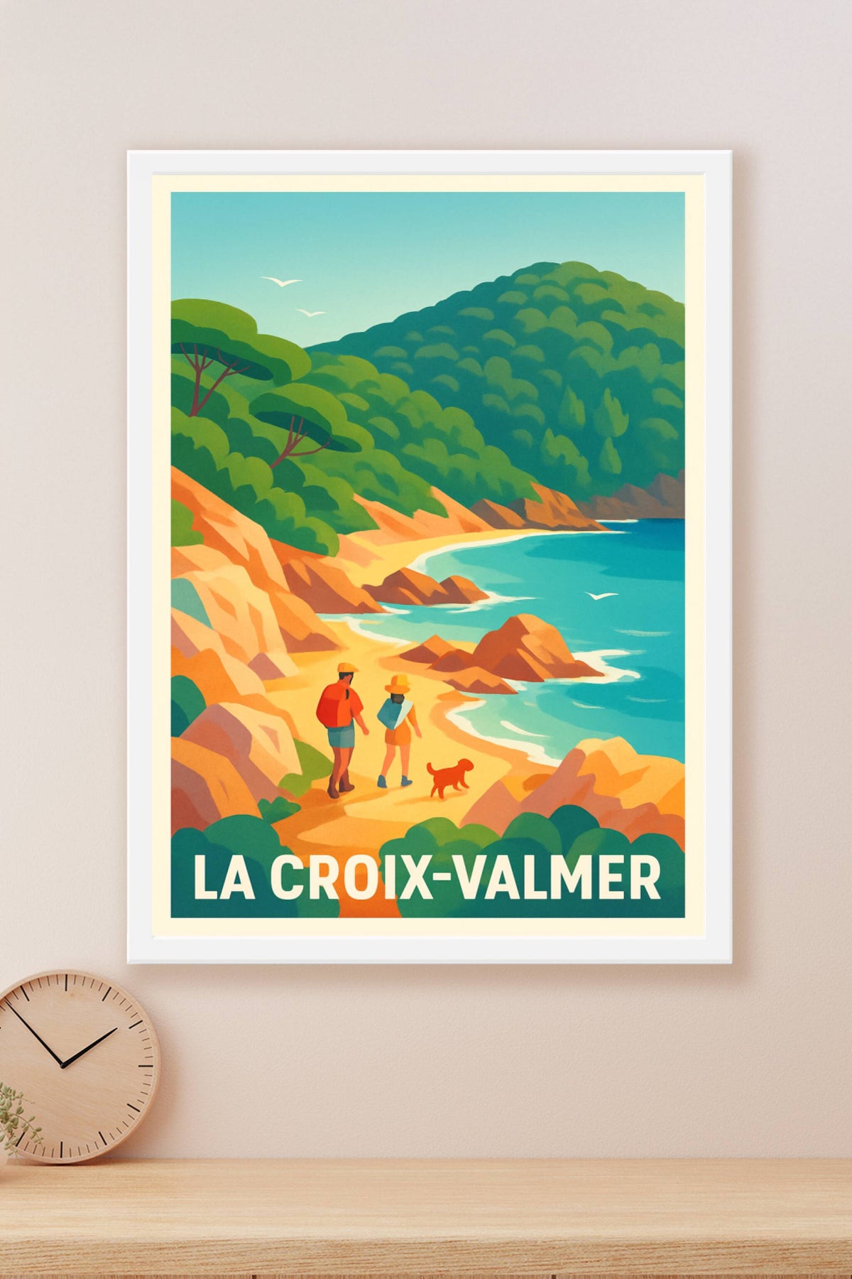 Affiche La Croix-Valmer — Balade pittoresque en bord de mer · poster d'art de La Croix-Valmer