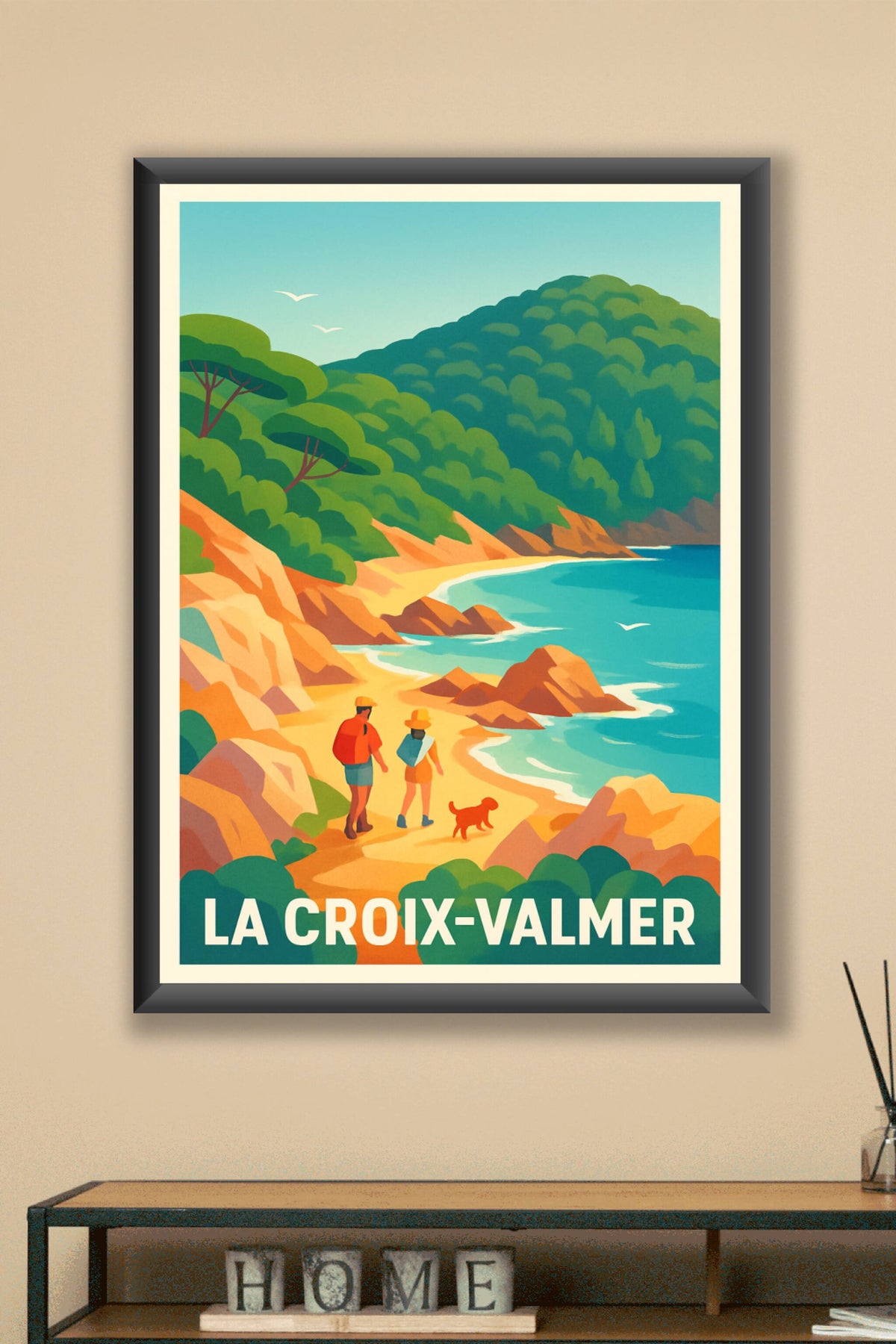 Affiche La Croix-Valmer — Balade pittoresque en bord de mer · poster d'art de La Croix-Valmer