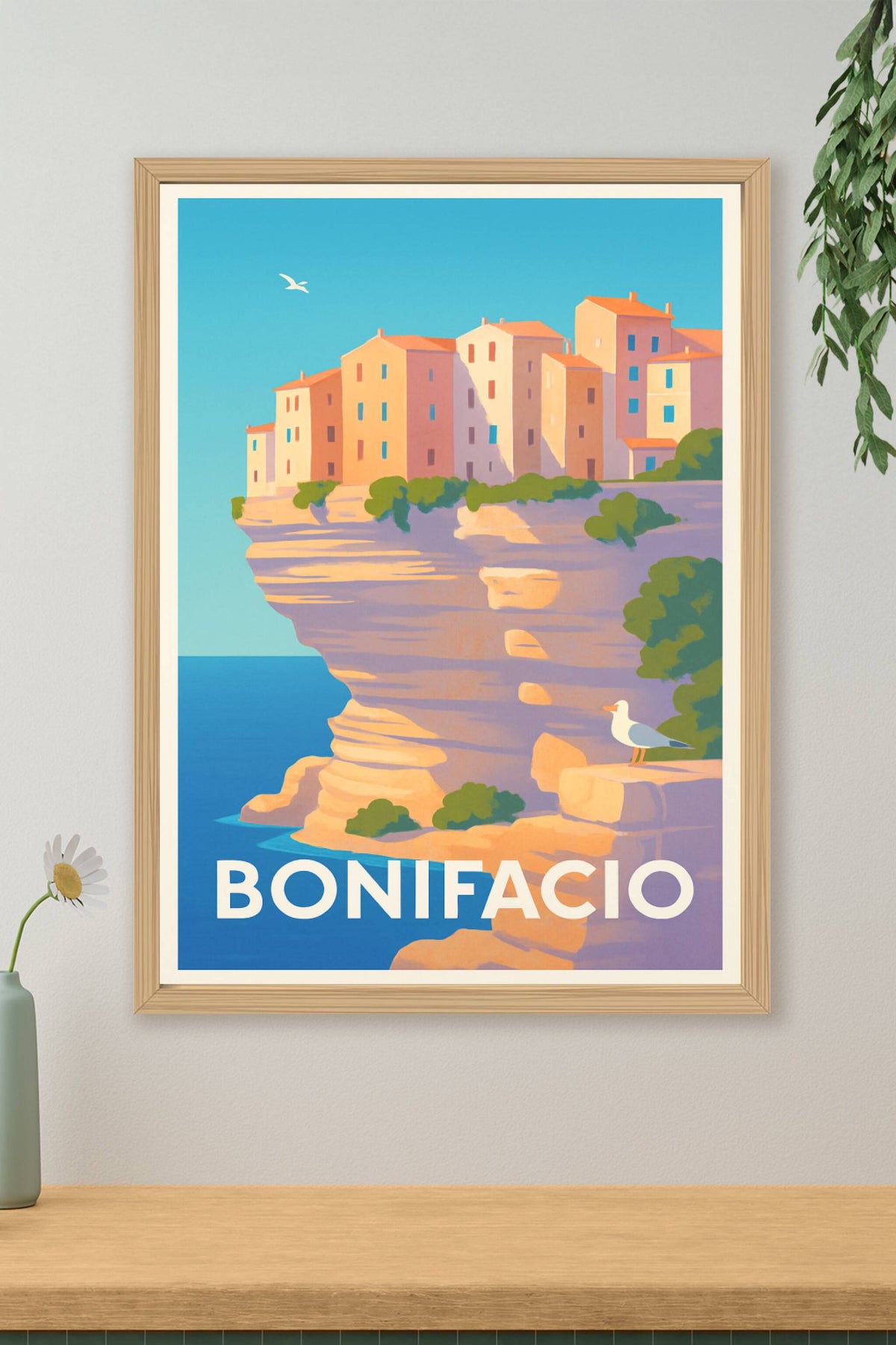Affiche Bonifacio — Le charme spectaculaire des falaises corses · poster d'art de Bonifacio