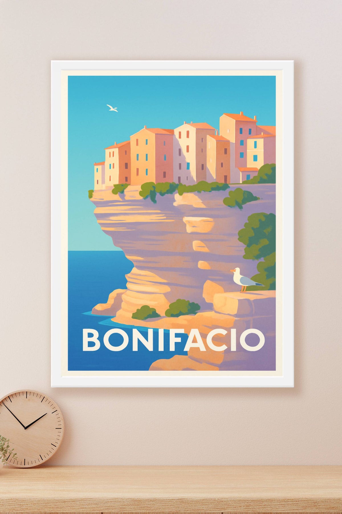 Affiche Bonifacio — Le charme spectaculaire des falaises corses · poster d'art de Bonifacio