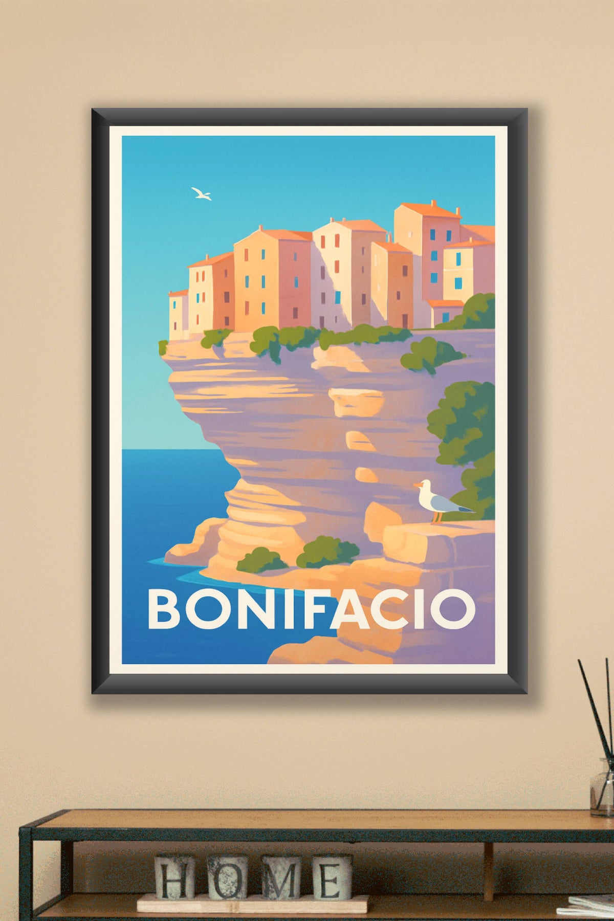 Affiche Bonifacio — Le charme spectaculaire des falaises corses · poster d'art de Bonifacio