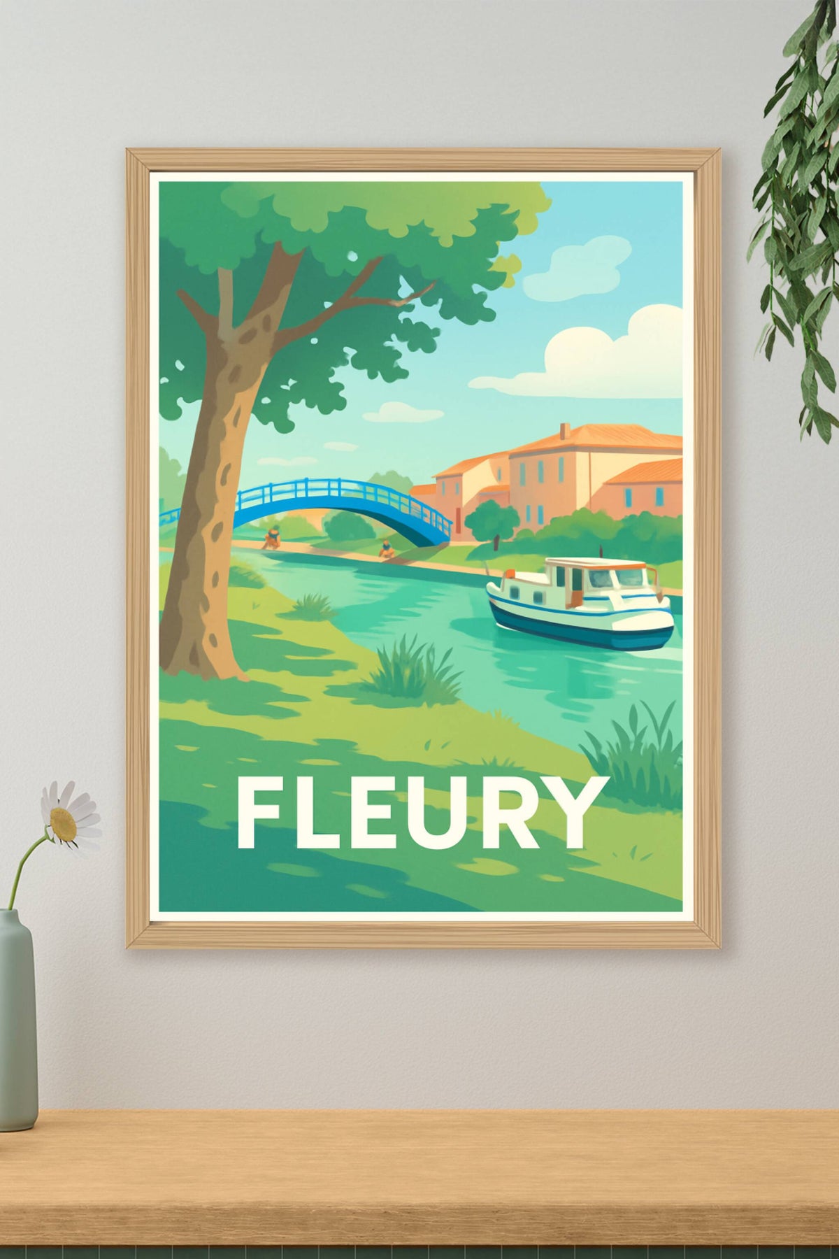Affiche Fleury — Charme paisible au bord de l'eau · poster d'art de Fleury