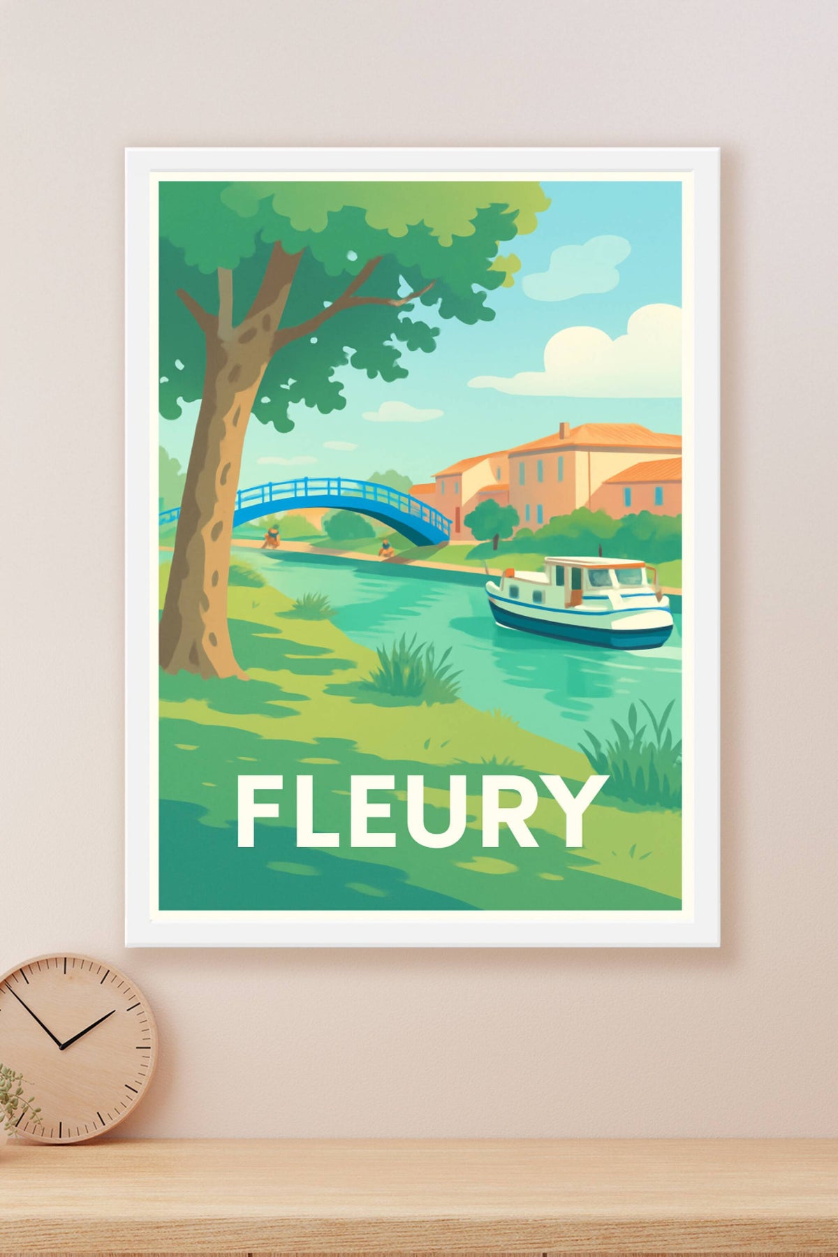 Affiche Fleury — Charme paisible au bord de l'eau · poster d'art de Fleury