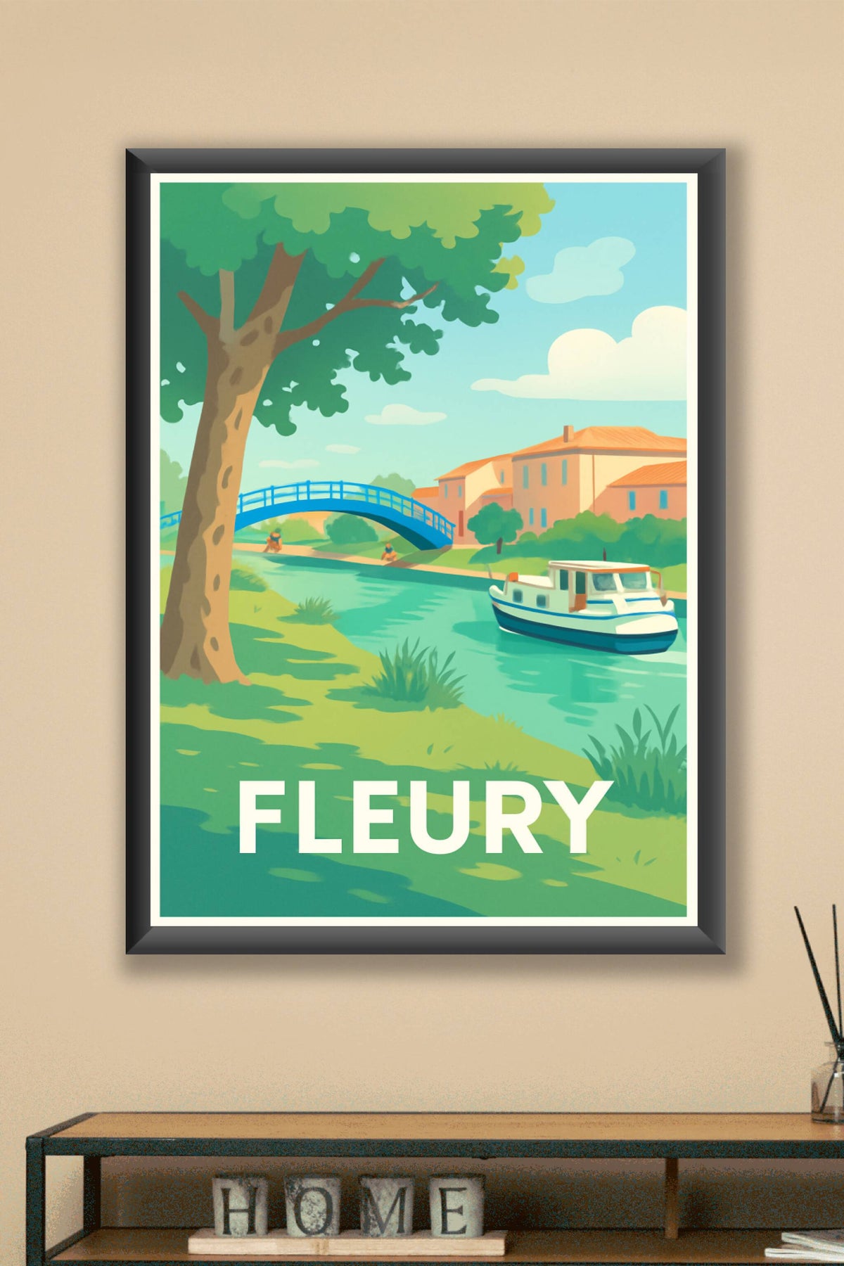 Affiche Fleury — Charme paisible au bord de l'eau · poster d'art de Fleury