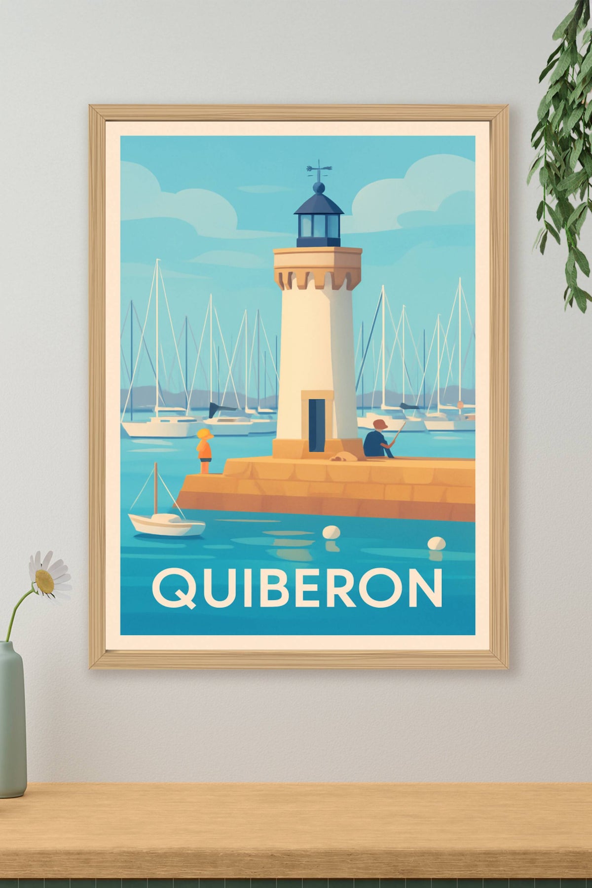 Affiche Quiberon — L'escale paisible du phare · poster d'art de Quiberon