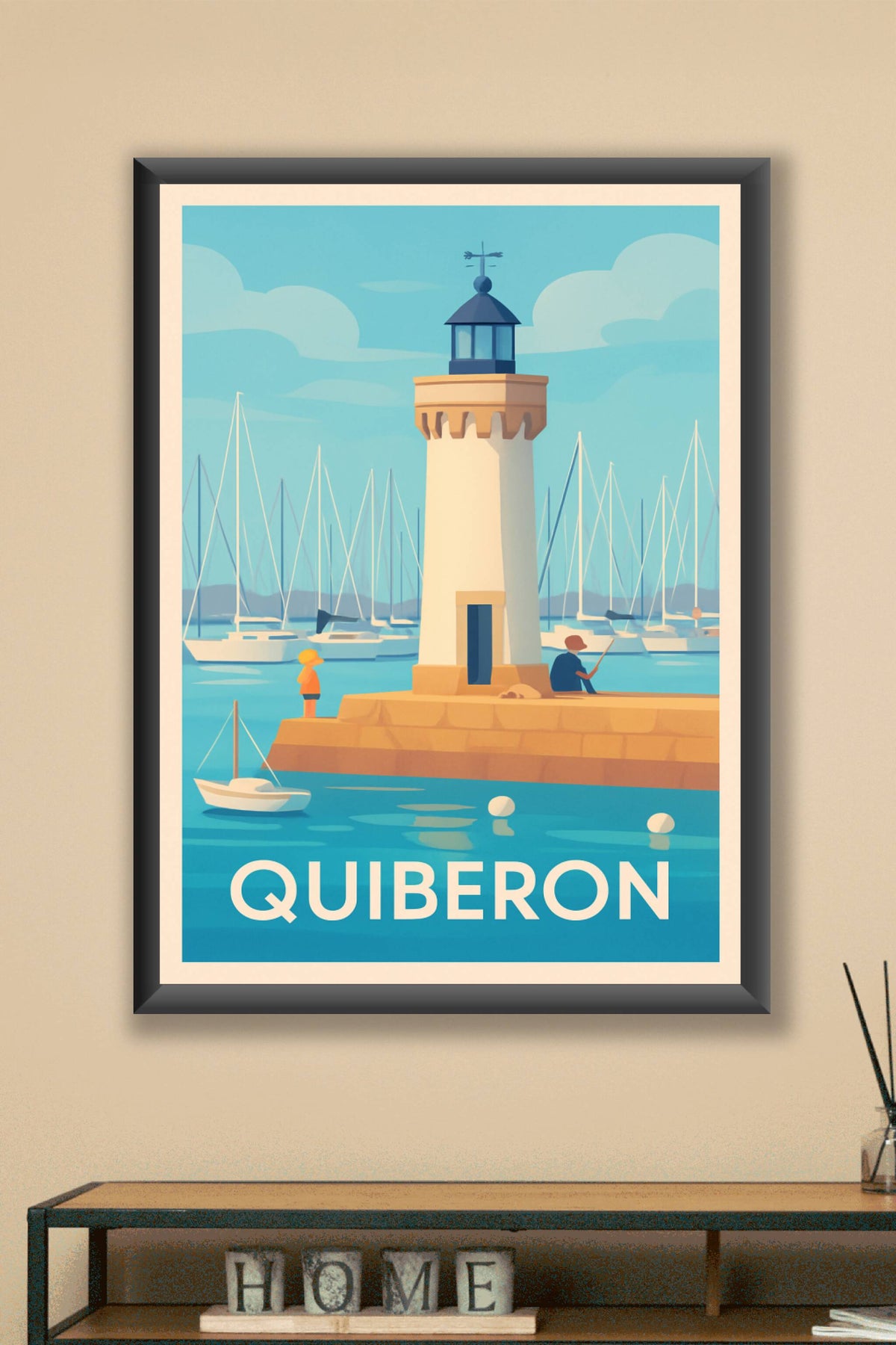 Affiche Quiberon — L'escale paisible du phare · poster d'art de Quiberon