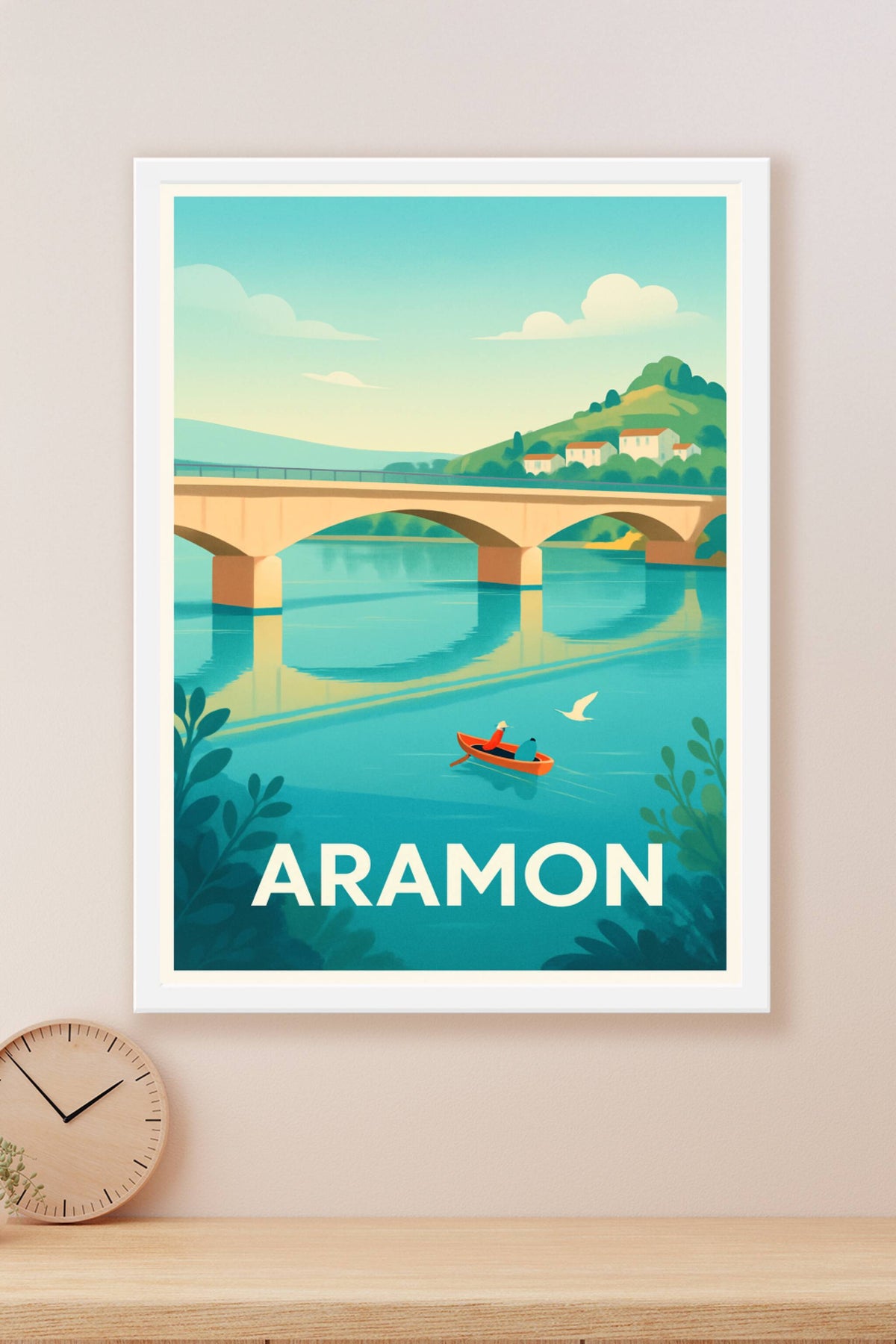 Affiche Aramon — Sérénité au fil de l'eau · poster d'art de Aramon