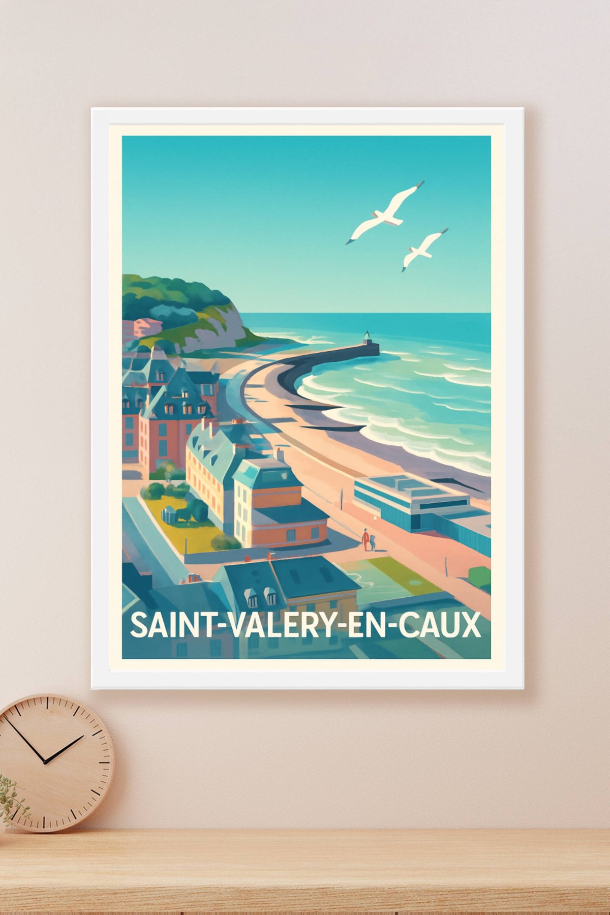 Affiche Saint-Valery-en-Caux — Escapade côtière pleine de charme · poster d'art de Saint-Valery-en-Caux