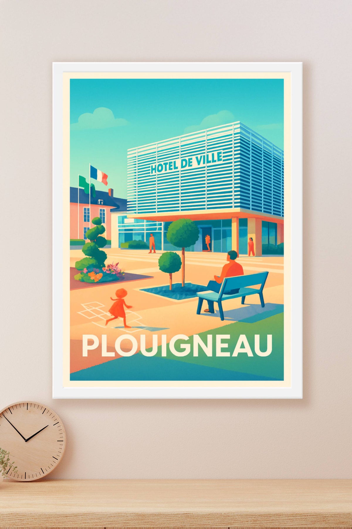 Affiche Plouigneau — Invitation à la sérénité urbaine · poster d'art de Plouigneau