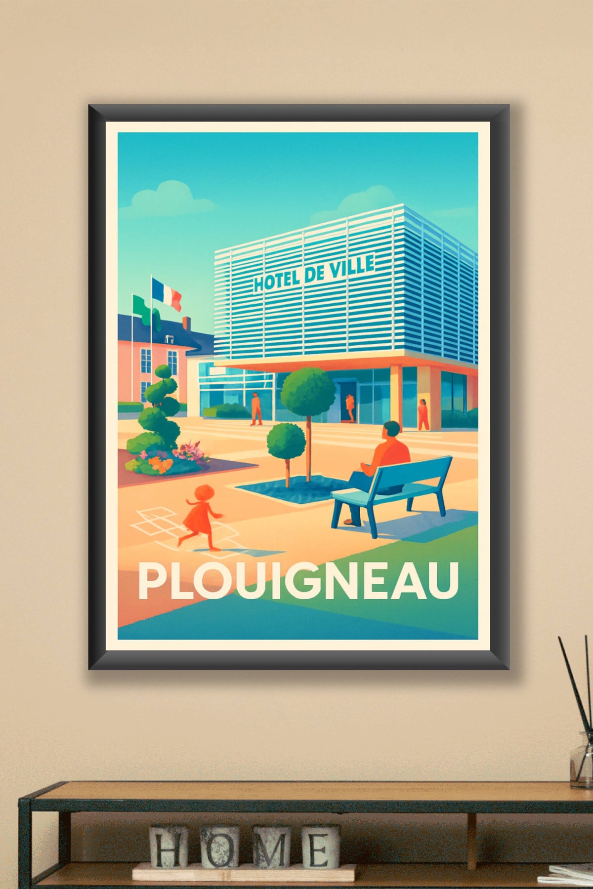 Affiche Plouigneau — Invitation à la sérénité urbaine · poster d'art de Plouigneau