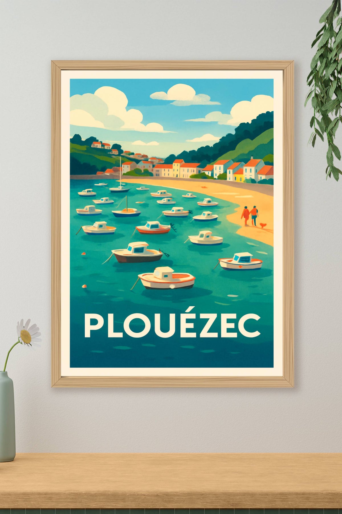 Affiche Plouézec — Le charme paisible de la côte bretonne · poster d'art de Plouézec