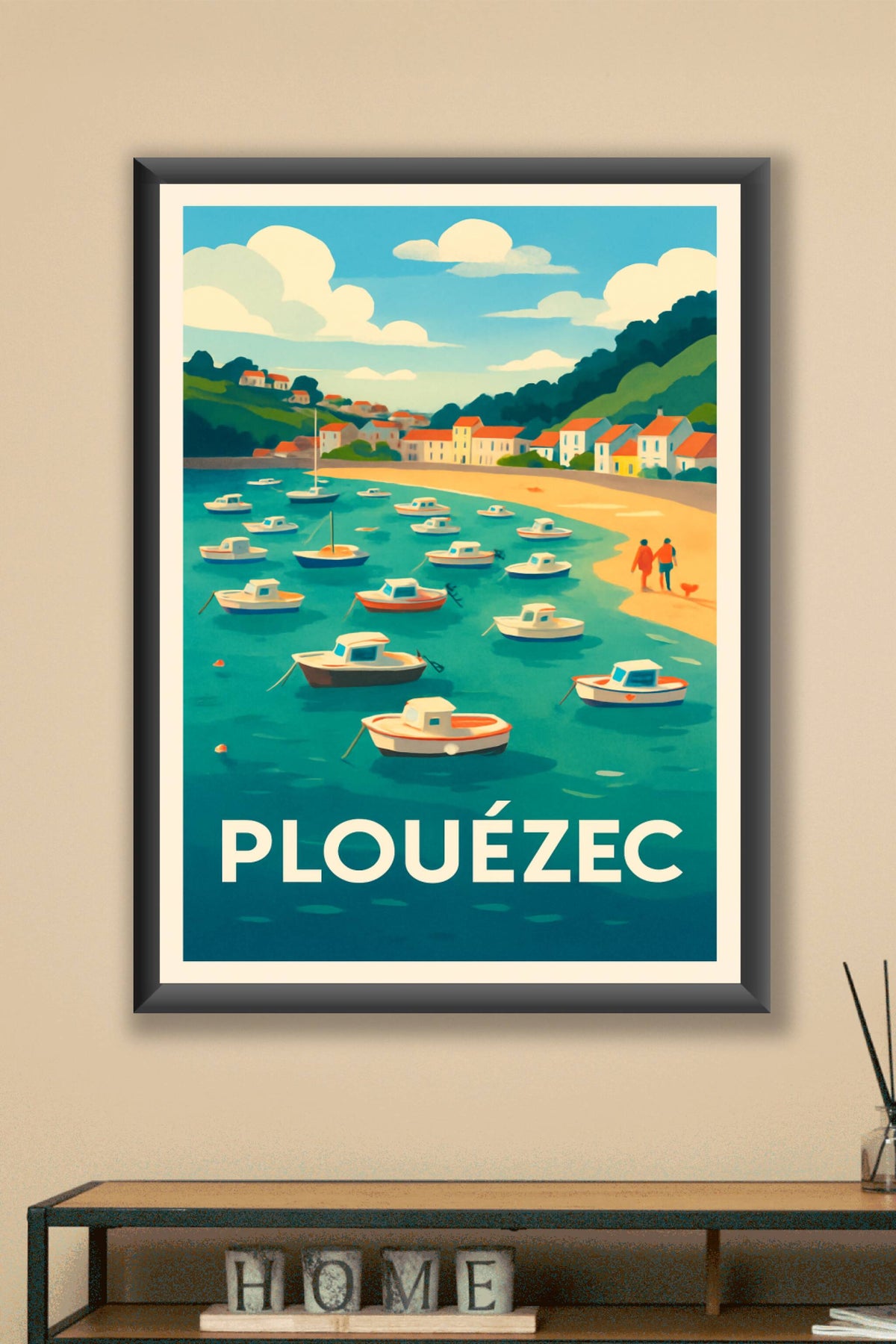 Affiche Plouézec — Le charme paisible de la côte bretonne · poster d'art de Plouézec