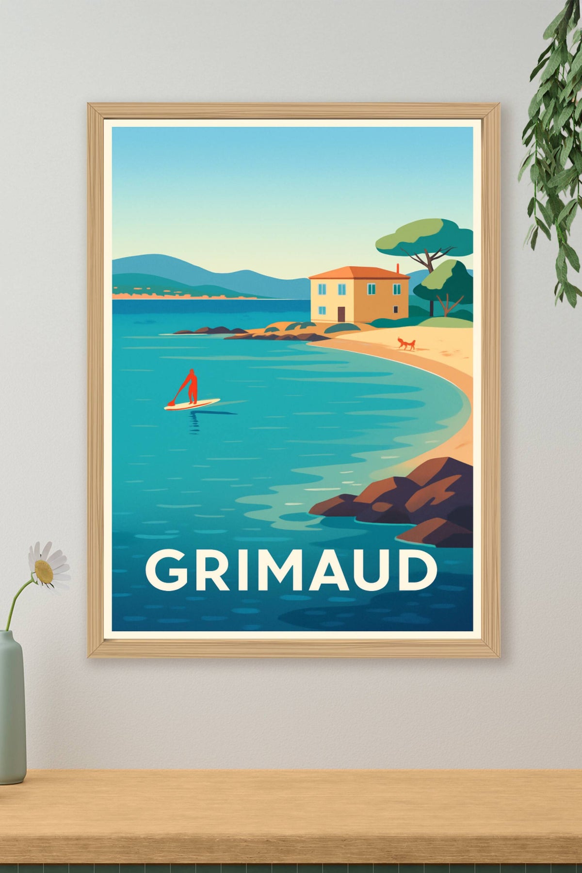 Affiche Grimaud — Évasion Méditerranéenne en Douceur · poster d'art de Grimaud
