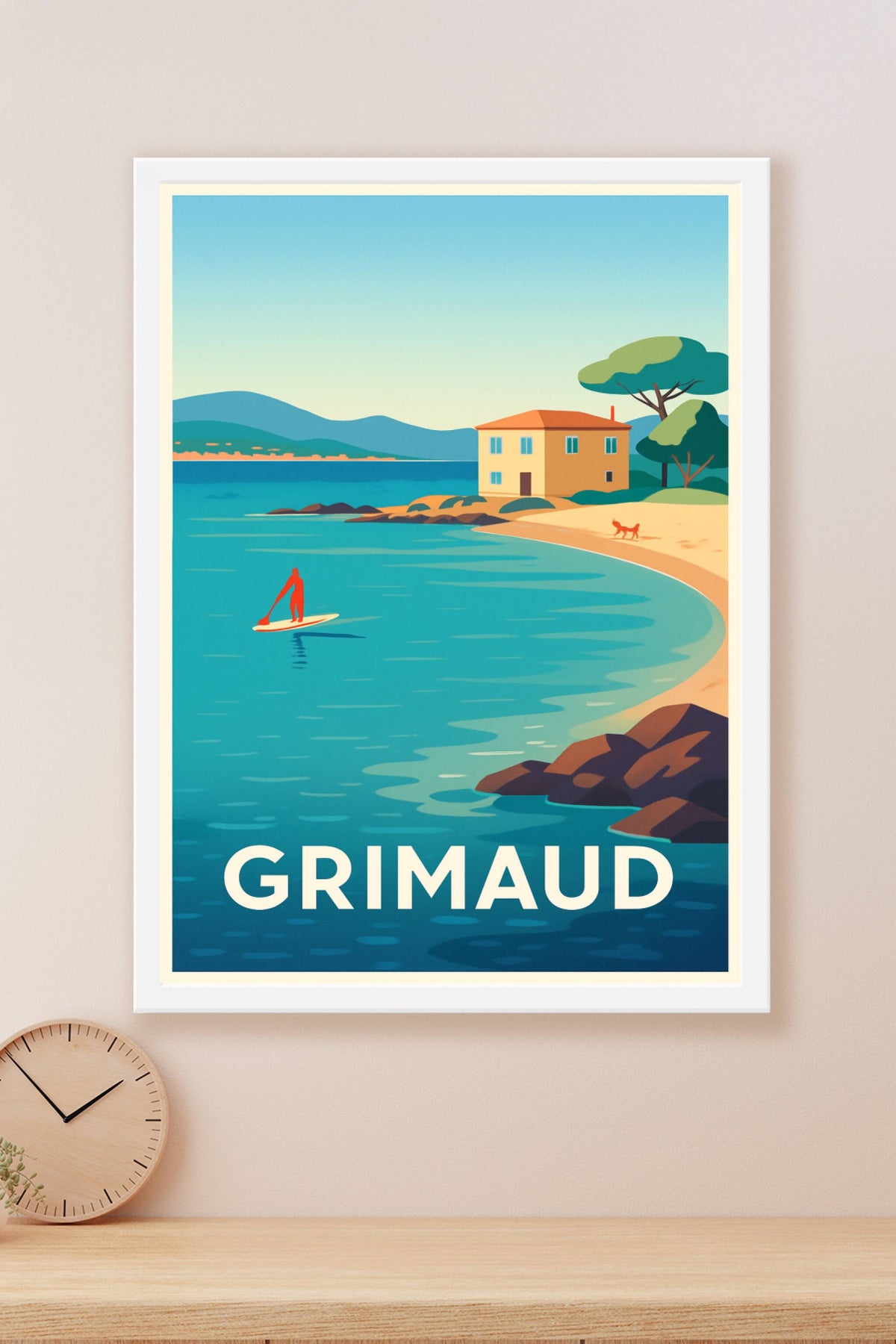 Affiche Grimaud — Évasion Méditerranéenne en Douceur · poster d'art de Grimaud