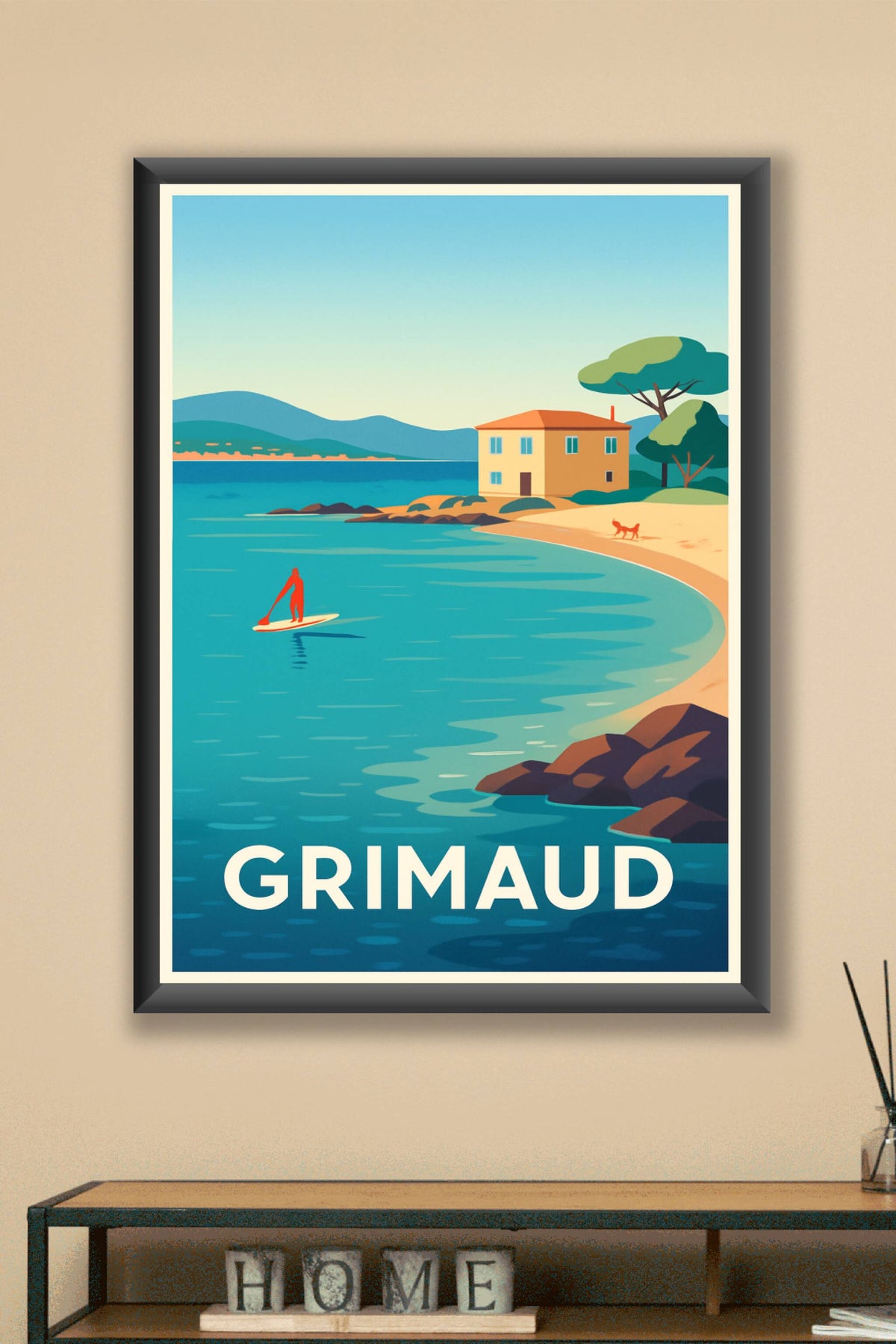Affiche Grimaud — Évasion Méditerranéenne en Douceur · poster d'art de Grimaud