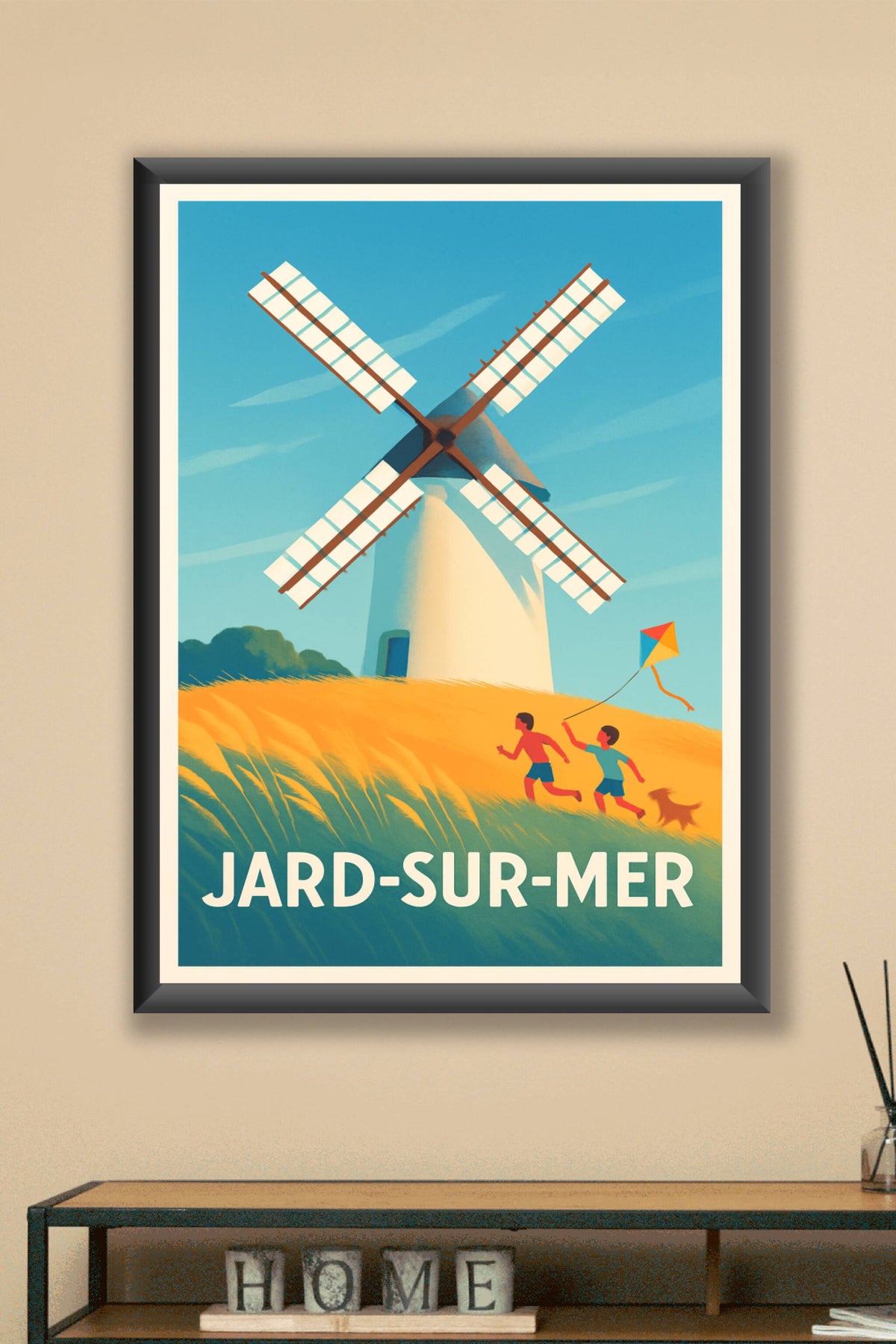 Affiche Jard-sur-Mer — L'été au vent des moulins · poster d'art de Jard-sur-Mer