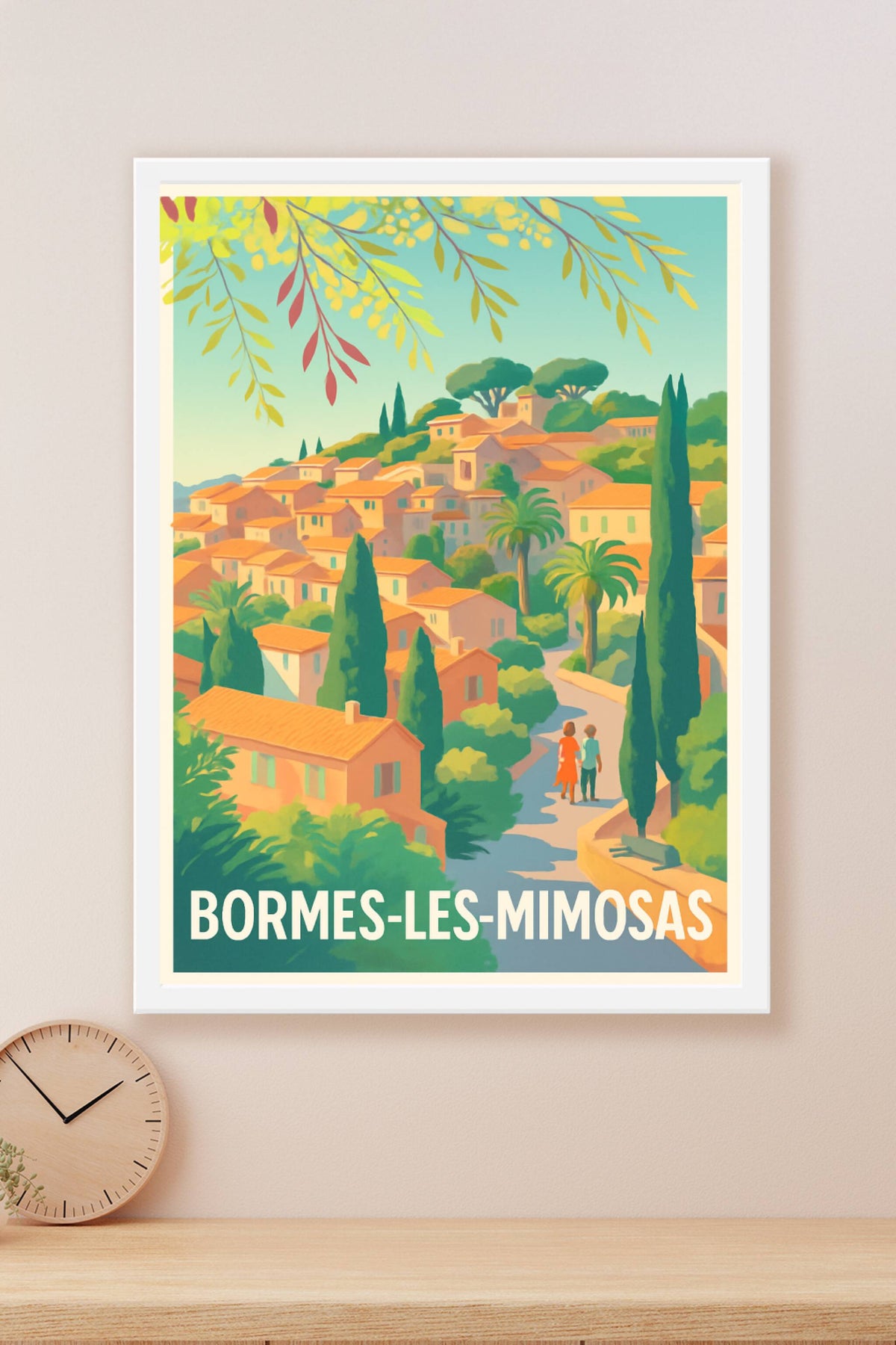 Affiche Bormes-les-Mimosas — L'élégance provençale en poster vintage · poster d'art de Bormes-les-Mimosas